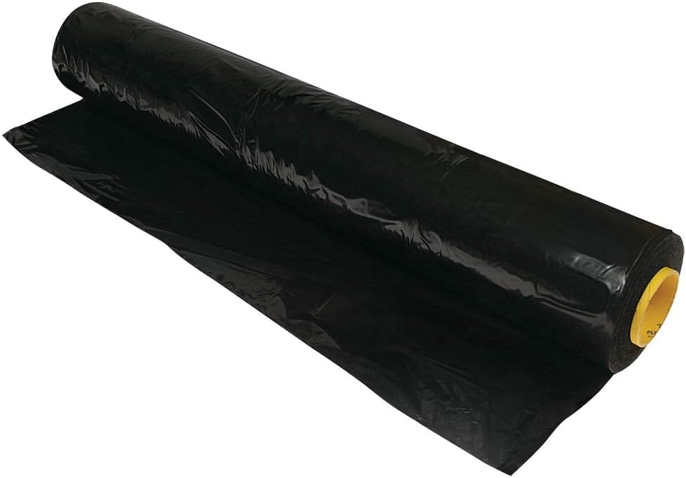 Farm Plastic Supply - Poly Mulch Black Plastic Sheeting - Poly Mulch, Mulch, Black Plastic Sheeting (1.5 mil - 4' x 1000')