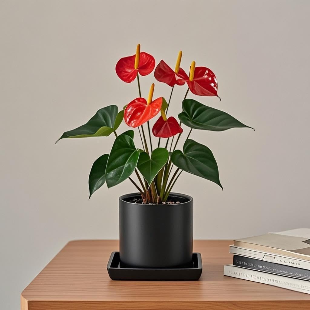 Square Plant Saucer 6 Inch 2 Pack,Plant Trays for Pots, Black Ceramic Plant Saucers for Indoors Outdoors, Plant Drip Tray 4 6 8 10 12 14 Inch