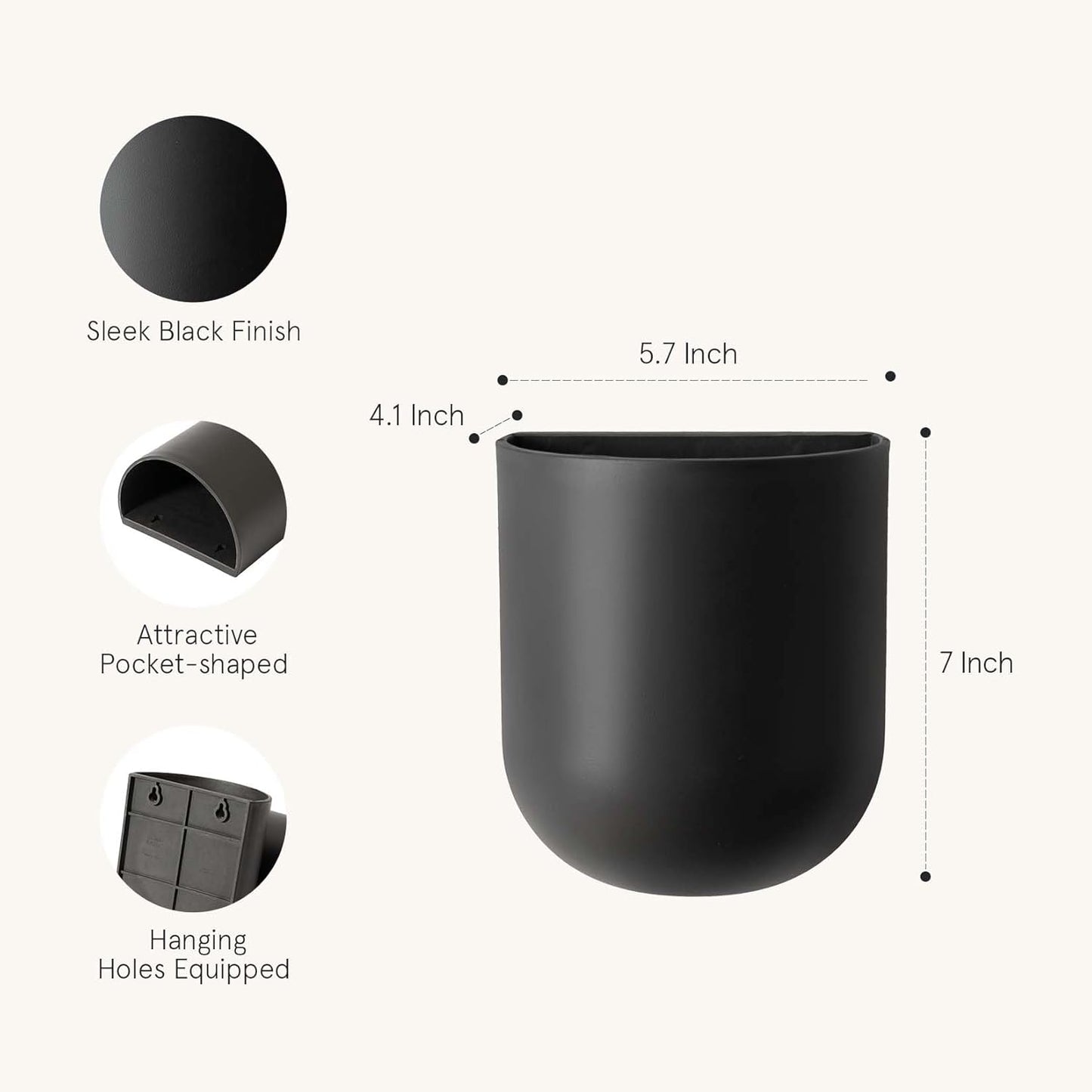 La Jolie Maison Wall Hanging Planters for Indoor Plants, Hanging Flower Pots for Air Plants Succulent, Set of 2, 6 Inch