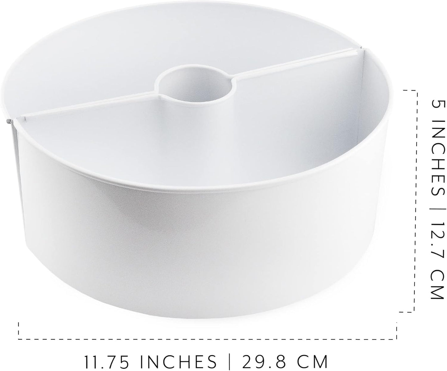 AuldHome Design Umbrella Planter for Patio Table w/Umbrella Hole (White), Enamelware Half-Circle Planter Pots