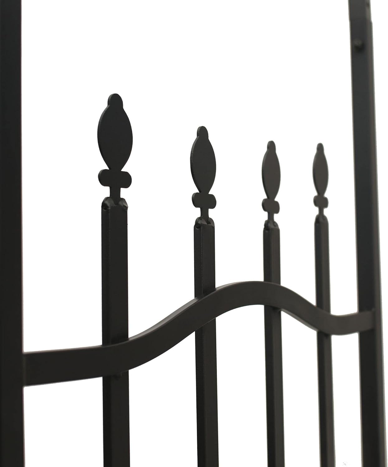 Steel Garden Arch with Gate, 6'8" High x 4'11" Wide, Garden Arbor for Various Climbing Plant, Outdoor Garden Lawn Backyard