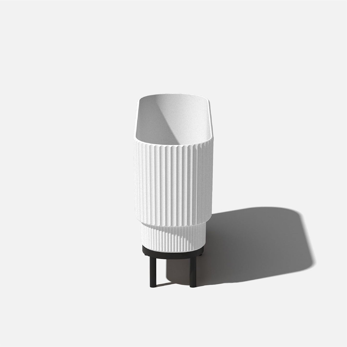 Veradek Demi Series Raised Long Planter for Indoor/Outdoor Use | Made from Plastic & Stone w/Wooden Stand | Modern Patio Décor for Flowers/Shrubs