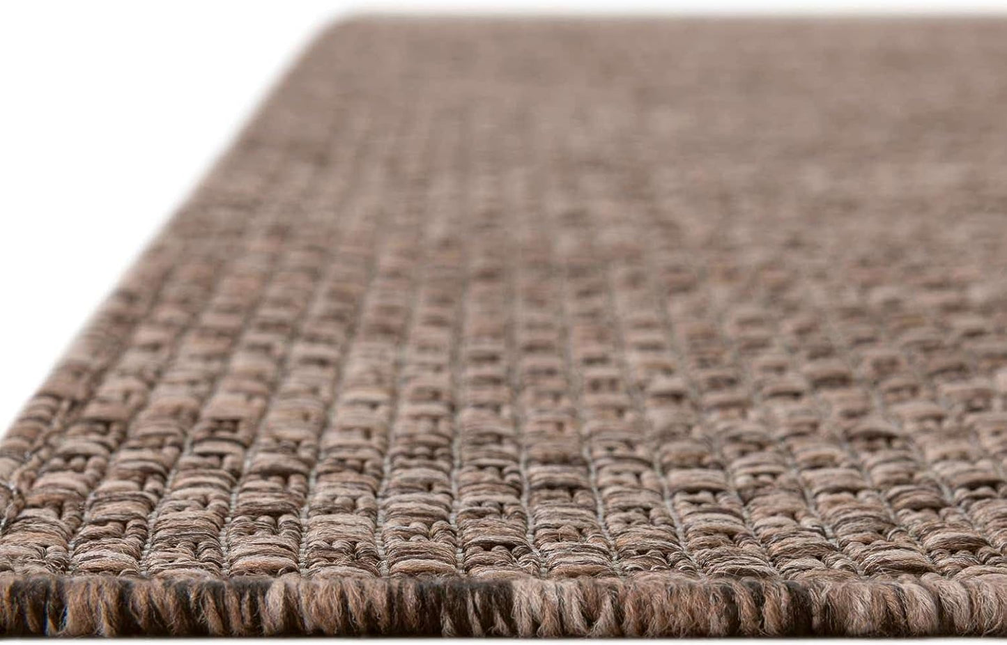 Unique Loom Outdoor Solid Collection Area Rug (10' x 13' 1" Rectangle Light Brown/Ivory)