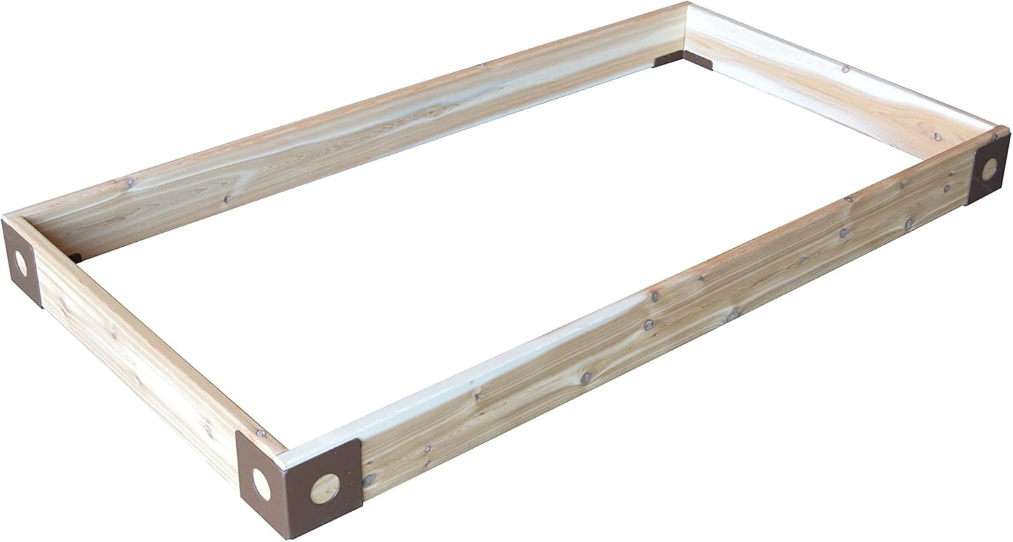 Red Cedar Wood Raised Vegetable Garden Bed - Amish Made in USA (5.5" Raised Bed with Decorative Corners, Unfinished)