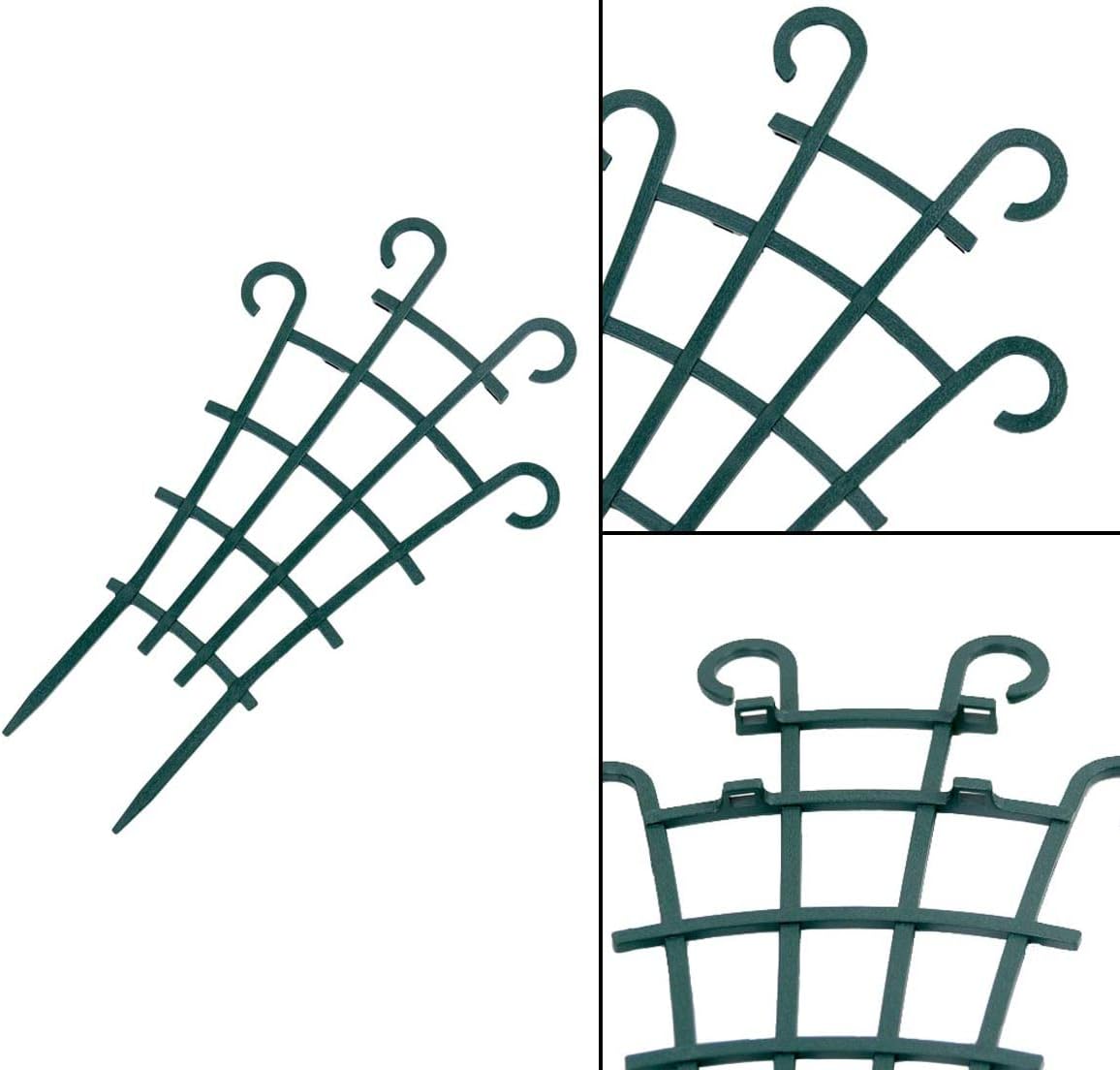 12 Pack Trellis for Potted Plants, Garden Trellis for Climbing Plants Plastic Mini Climbing Plant Trellis Flower Pots Support Stackable Trellis for Climbing Plants Peas, Dark Green