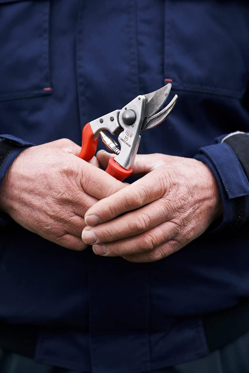 Felco F 15 Pruning Shears – 4.7" Garden Clippers with Rubber Grip & Anvil Blade | Hand Pruners for Gardening | Garden Tool Cutter with Forged Aluminum Handle, Lightweight Precision for Small Hands