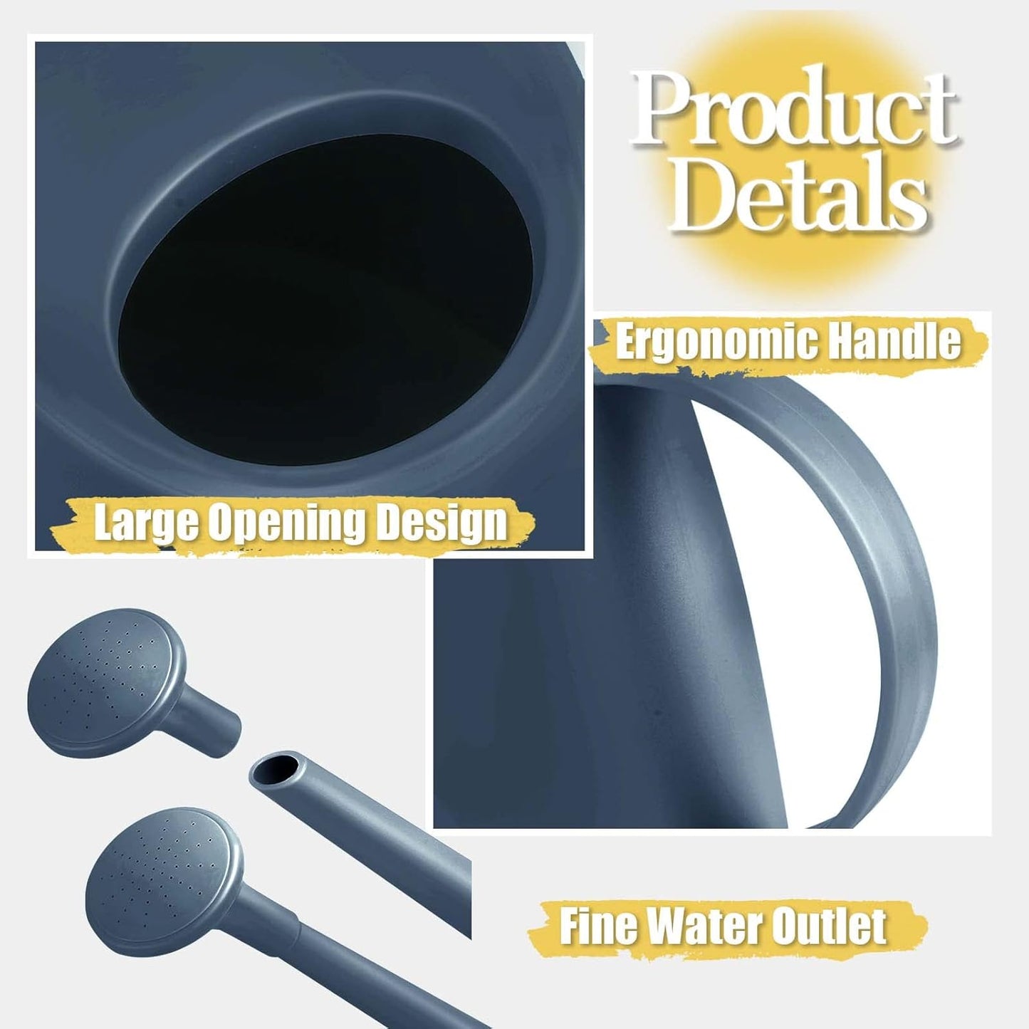 Watering Can for Indoor Plants, Small Watering Cans for House Plant Garden Flower, Long Spout Water Can for Outdoor Watering Plants 1. 8L 1/2 Gallon (Blue)