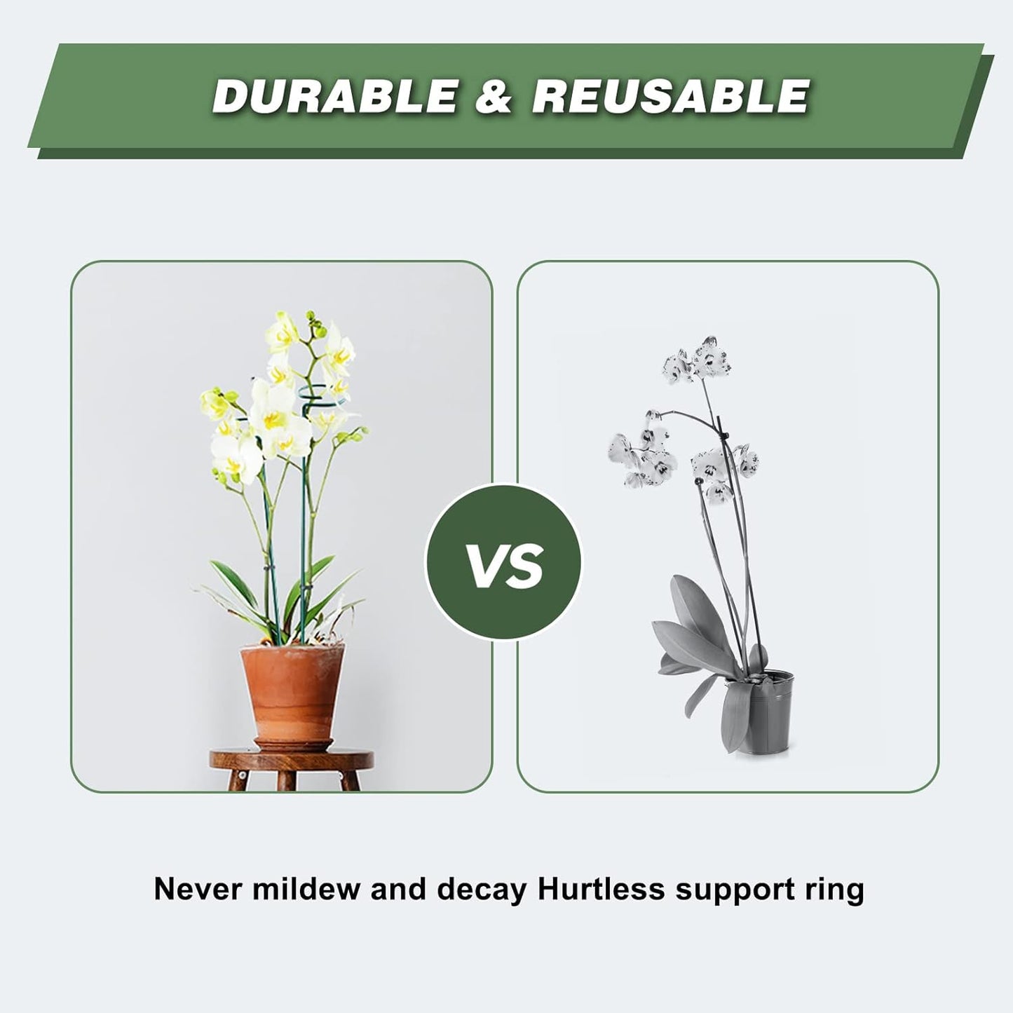 Joyhalo 20 Pack Plant Stakes, 16 Inch Plant Support Stakes, Flower Stakes with 24 Twist Ties, Garden Sticks for Plants Hibiscus, Sunflower, Red Hot Poker, Hydrangea, Tomato, Sapling Etc