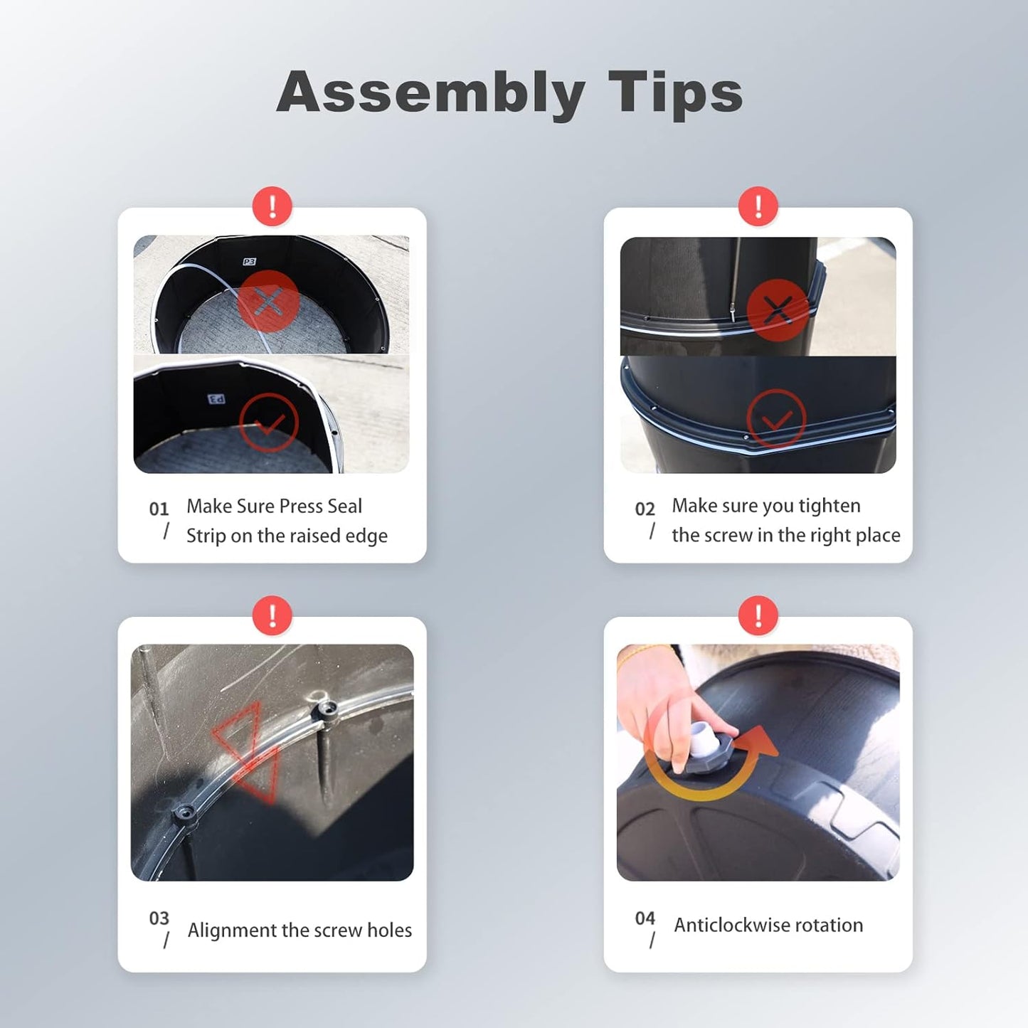EJWOX Rain Barrels to Collect Rainwater from Gutter for Outdoor Use, 45 Gallon Black Rain Water Collection Barrels, BPA Free Water Catcher with Spigot, Lid, and Hose