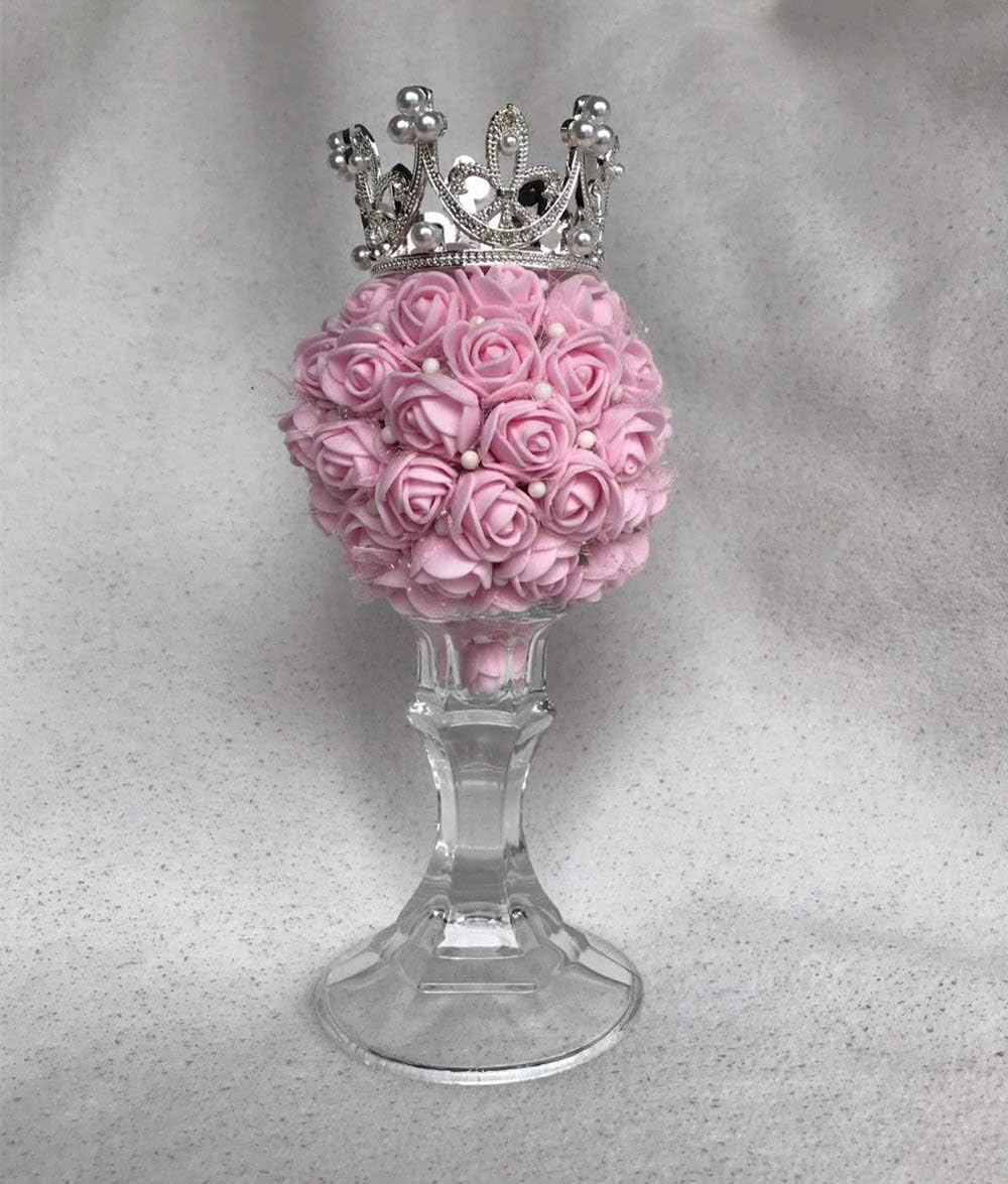 Mini Fake Rose Flower Heads Multicolor Rose Flower 144 pcs for Wedding Scrapbooking Decoration Rose Fake Flower (Light Pink) (Bottom add Gauze) Light Pink