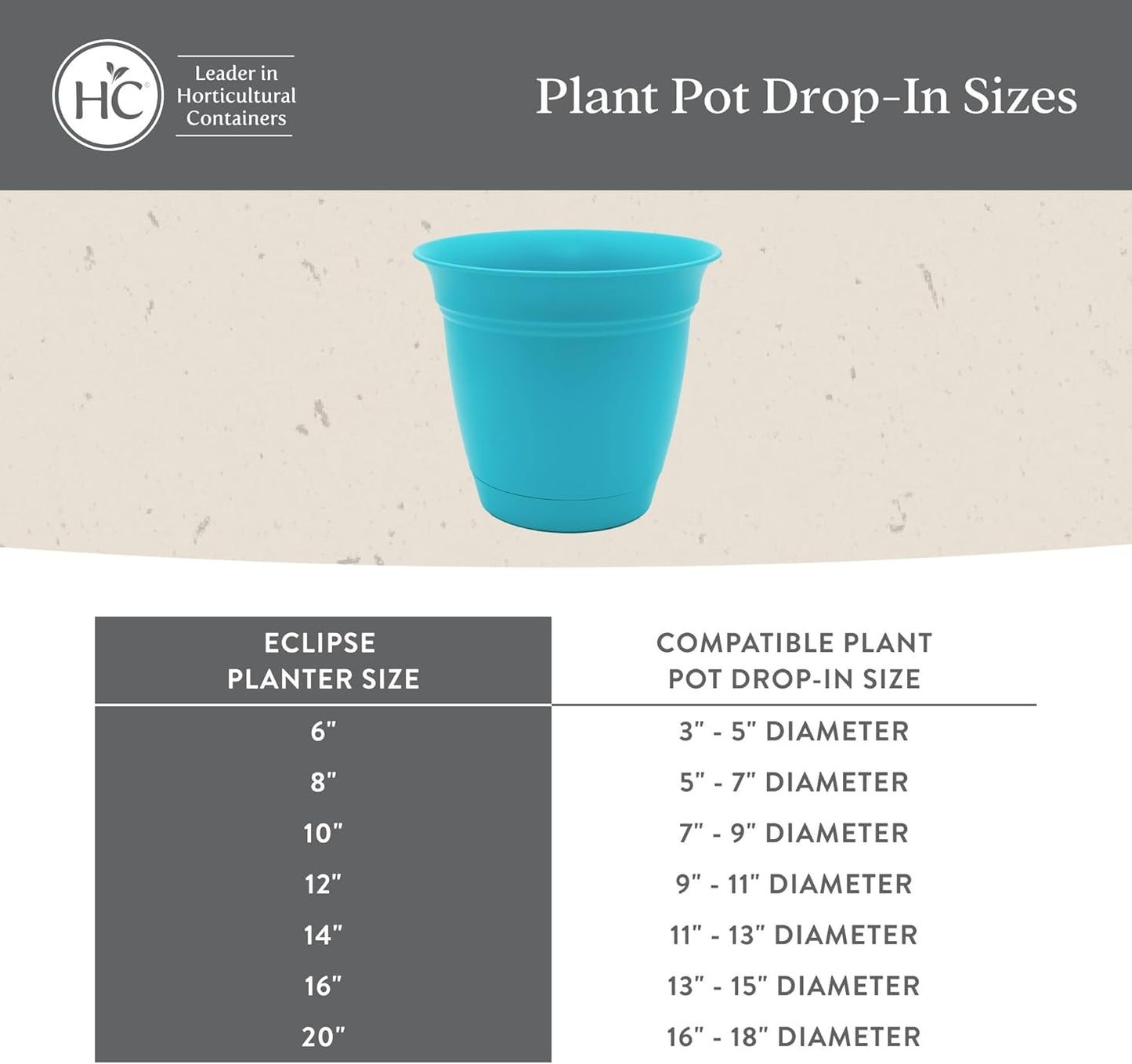 The HC Companies Eclipse Round Planter with Saucer - Outdoor & Indoor Plant Pot with Drainage Holes - Lightweight, UV-Resistant Plastic Pots for Plants, Flowers & Herbs (8" White, Pack of 6)