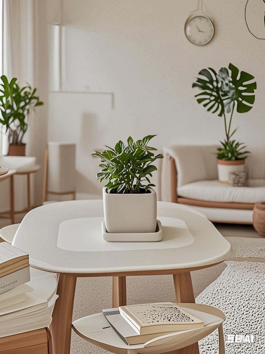 Square Plant Saucer 4 Inch 2 Pack,Plant Trays for Pots, White Ceramic Plant Saucers for Indoors Outdoors, Plant Drip tray 4 6 8 10 12 14 Inch