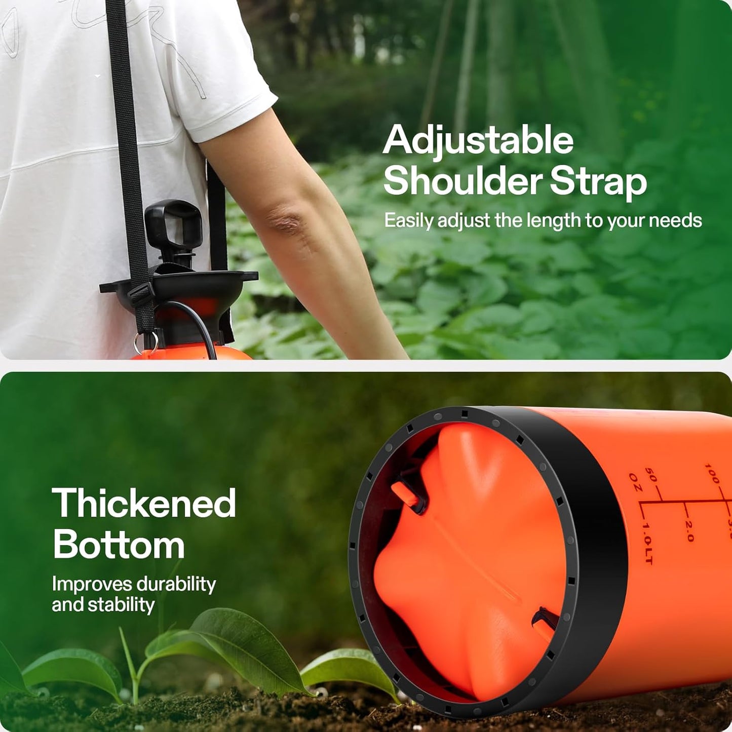 VIVOSUN 0.8-Gallon Pump Pressure Sprayer, Pressurized Lawn & Garden Water Spray Bottle with Adjustable Shoulder Strap, for Spraying Plants, Garden Watering and Household Cleaning