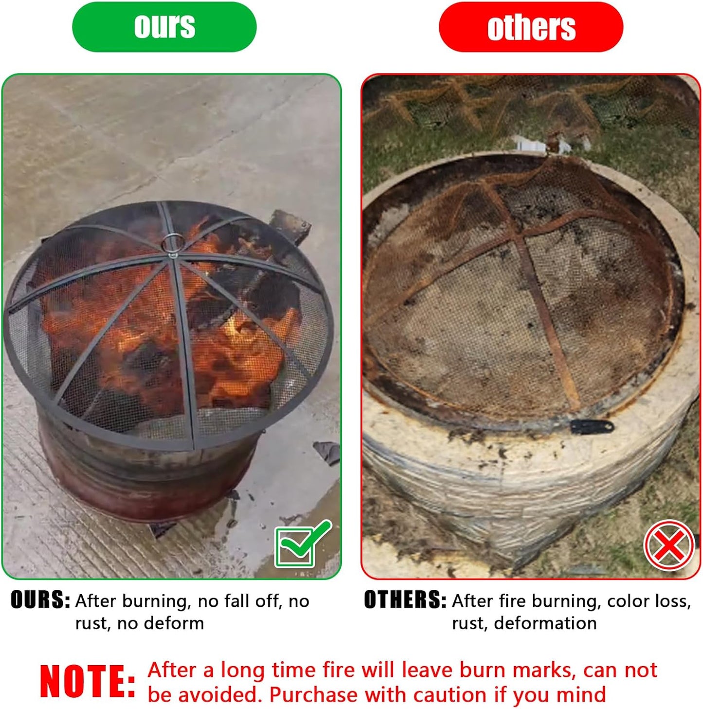 Fire Pit Spark Screen, Fire Pit Screen 36 Inch Round with Handle & Poker, Collapsible Heavy Duty Mesh Fire Pit Cover Fire Pit Lid for Outdoor/Patio/Backyard/RV Camping/Beach