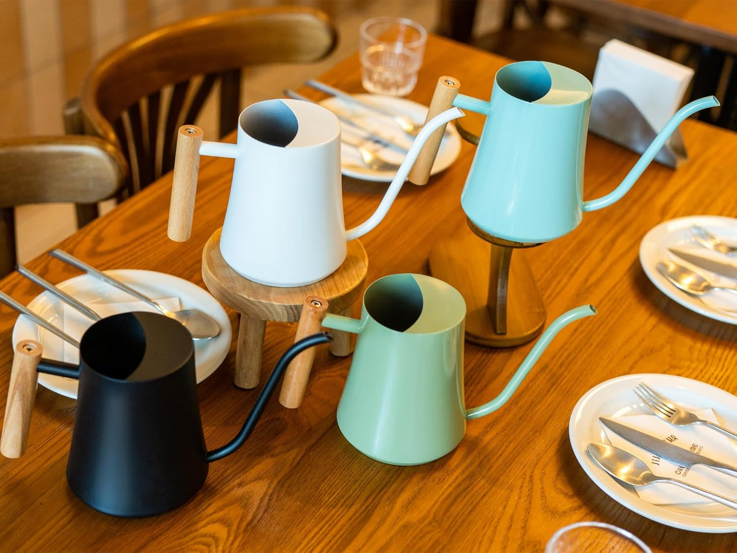 Watering Can Indoor Plants Mint Green 35oz Cute Watering Can Decorative Small Matal Watering Pot for House Bonsai Plants Garden Flower Indoor Outdoor