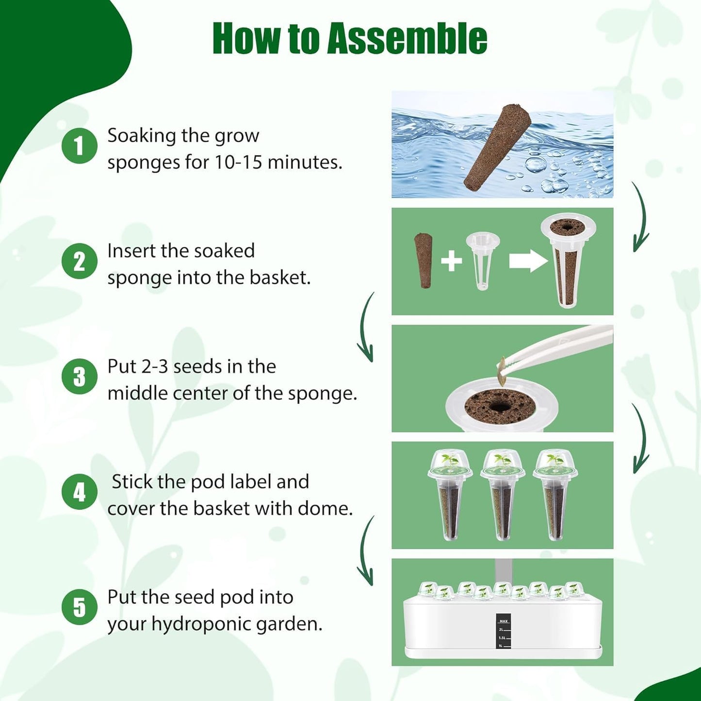 Basil Seed Pods for All Hydroponics Growing Systems, 12 Pods Herb Kit with 200+ Seeds of Genovese Basil, Grow Your Own Herb Garden at Home