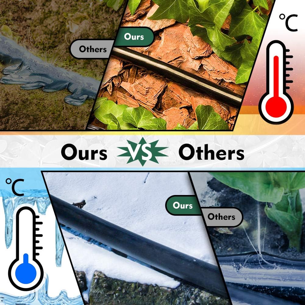 Bonviee 50 FT Blank Distribution Tubing Irrigation Drip Hose, 1/4 Inch Drip Line for Garden Watering System