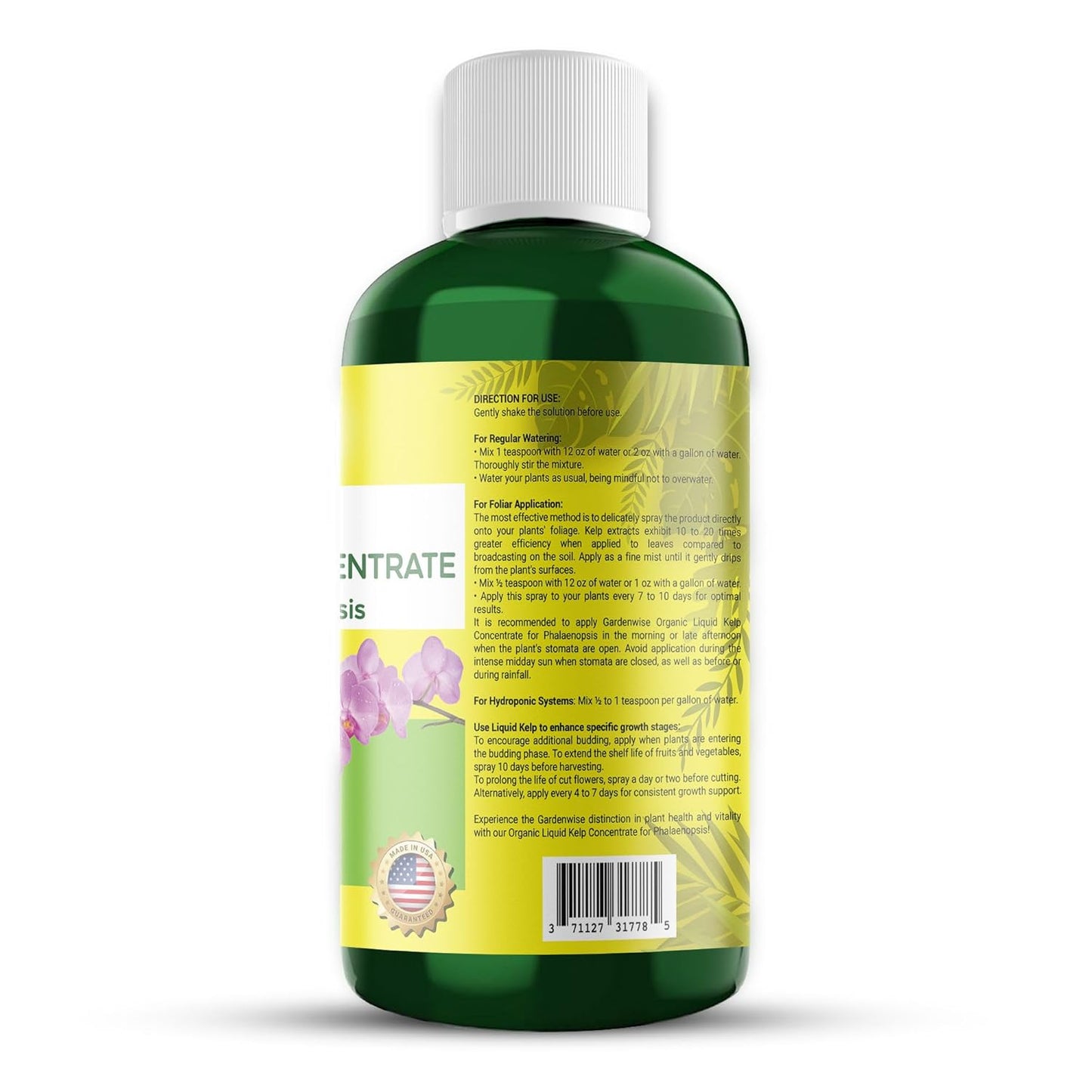 Organic Premium Kelp Seaweed Concentrate: Fertilizer for Phalaenopsis Orchids β Liquid Plant Fertilizer β Orchid Bloom Booster β Seaweed Extract for Plants (8 OZ)