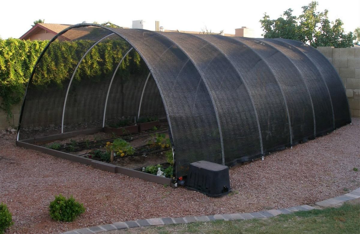 Agfabric 60% Shade Cloth 10X 20ft Sun Shade Fabric Greenhouse Shade Cloth Cover with Grommets Black