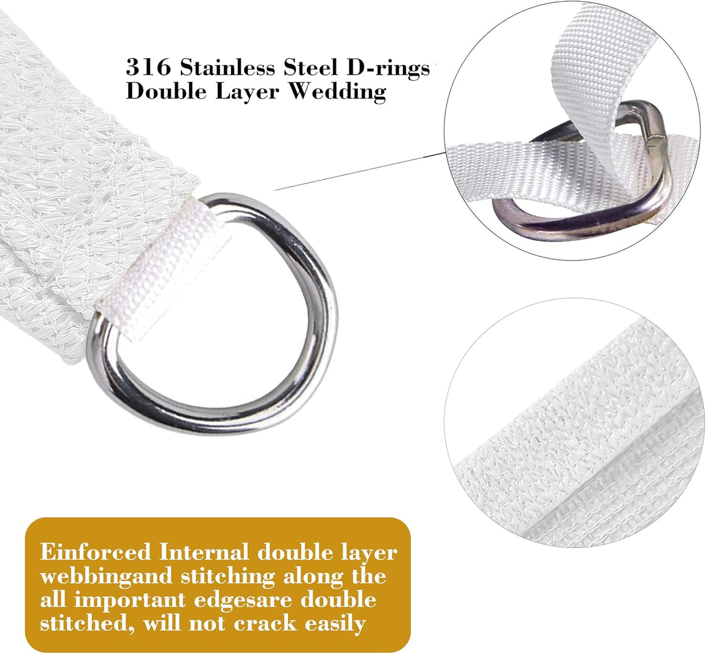 12' x 17' White Rectangle Sun Shade Sail SSP1212 Canopy Durable Fabric UV Block Awning,We Make Custom Orders