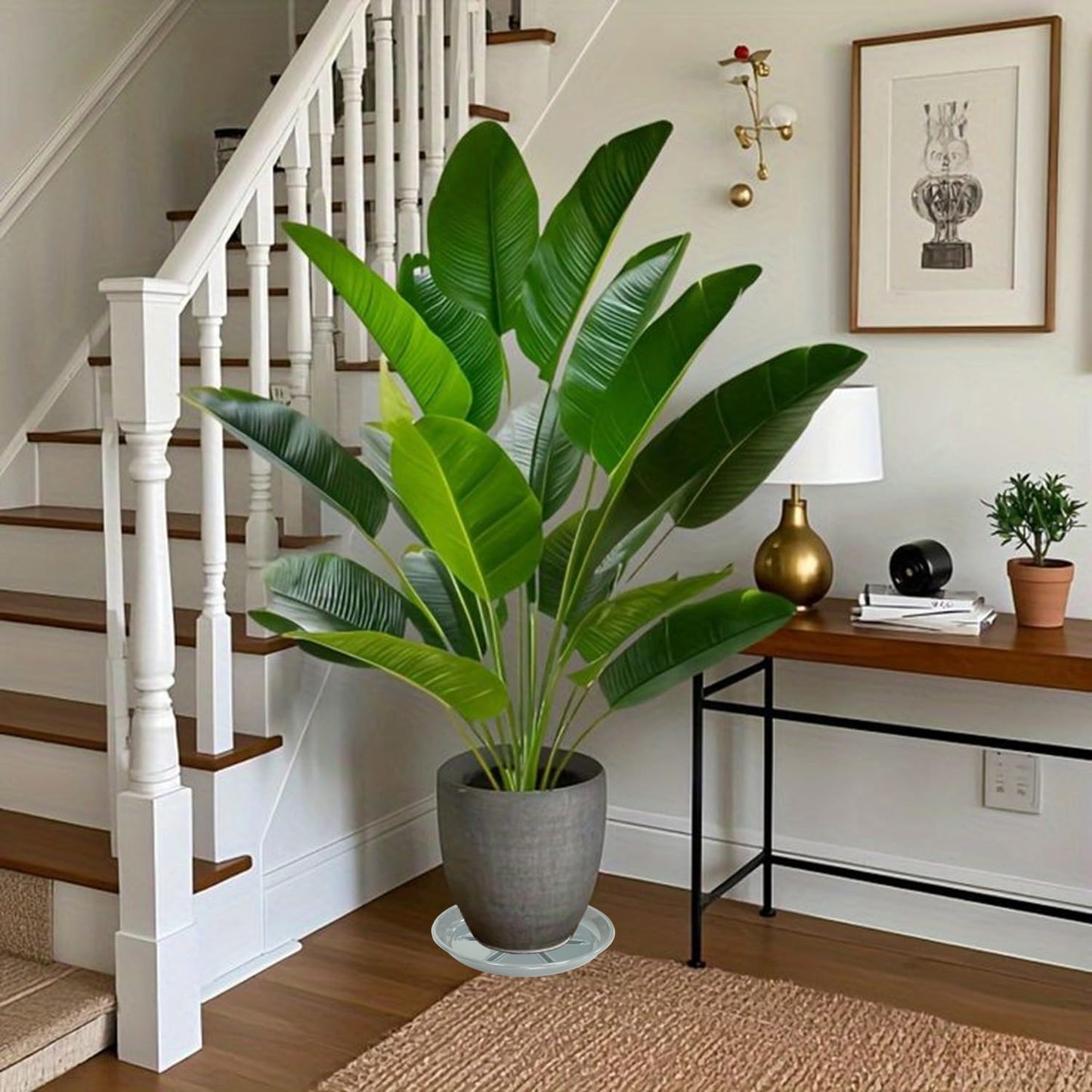 6 Pack of Plant Saucer 12 inch, Plant Trays for Indoors No Holes, Plant Drip Trays for Indoors Outdoor, Plant Water Tray for Planters, Gray