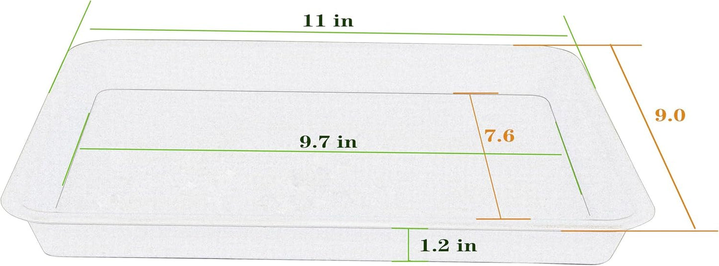 Plant Saucer Growing Tray, Seed Starter Tray Rectangular, Heavy Sturdy Plastic Planter Saucers Drainage Trays, Plant Drip Trays for Pots, Seed Starter Growing Pots (11 x 9 inch, 2 Pack)