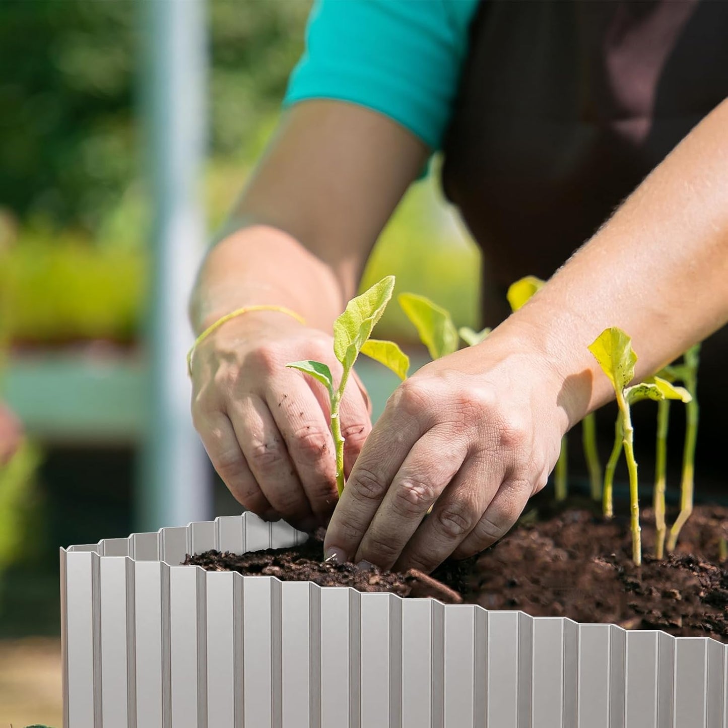 SnugNiture Corrugated Metal Garden Edging,6" x 20' Sturdy Lawn Edging Border,Landscape Edging Border for Lawn, Flower Bed,Garden and Yard