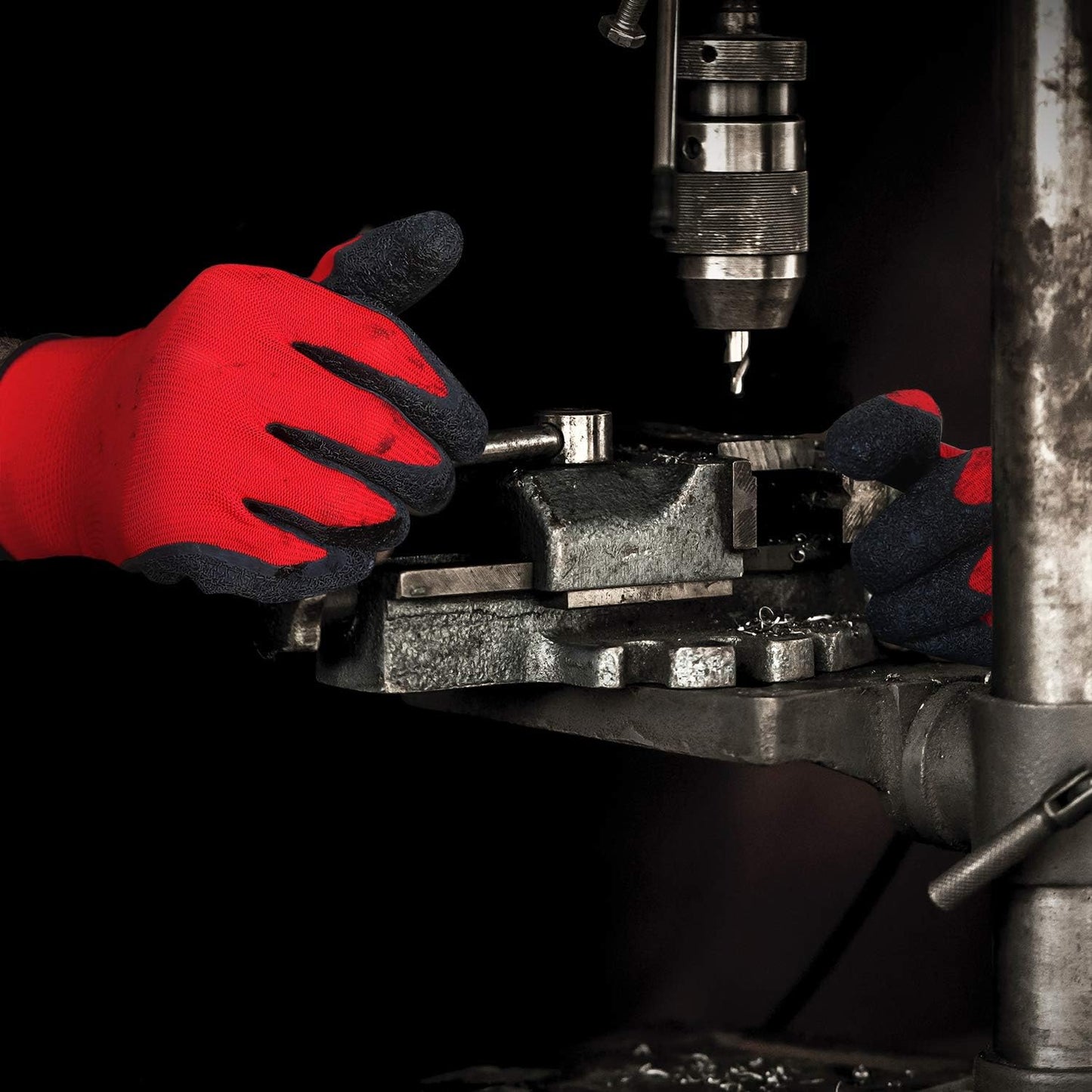 Evridwear Crinkle Latex Rubber Hand Coated Safety Work Gloves for Men Women General Multi Use Construction Warehouse Gardening Assembly Landscaping (M-Size) 12 Pairs Pack