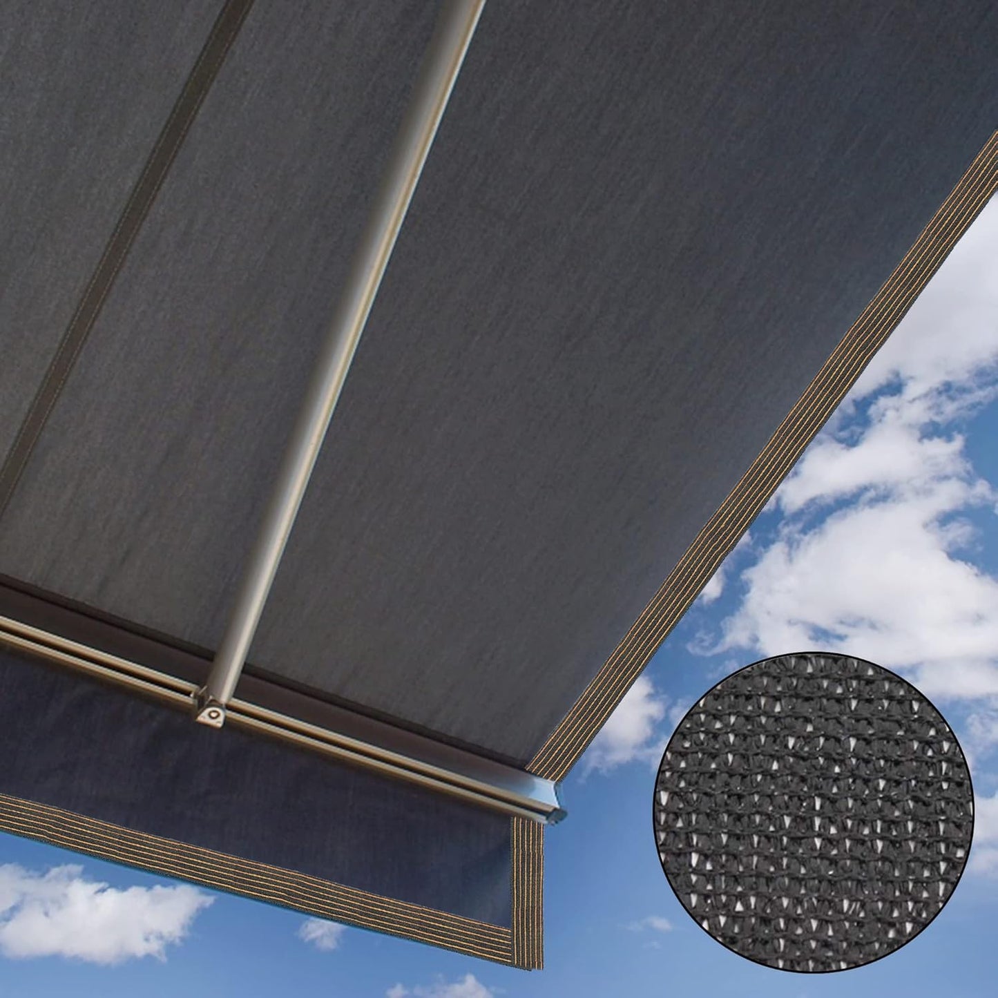 winemana 70% Black Shade Cloth, 20 x 20 FT Durable Mesh Tarp with Grommets, Resistant Garden Sun Shade Netting with Taped Edge for Plant Cover, Greenhouse, Patio, Tomatoes, Chicken Coop, Barn Kennel