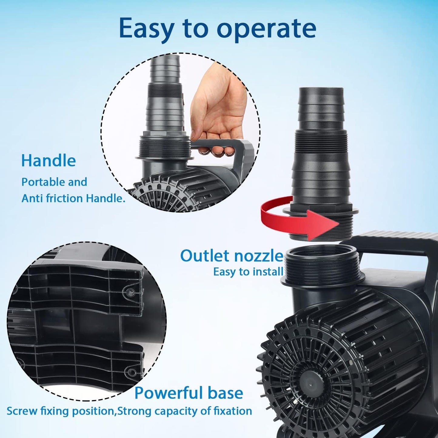 WaterRebirth (14000GPH, UL Listed) PS- High Flow Submersible Water Pond Pump - Water Aquarium Fountain Pump - Aquarium,UL listed (14000GPH-1100W)