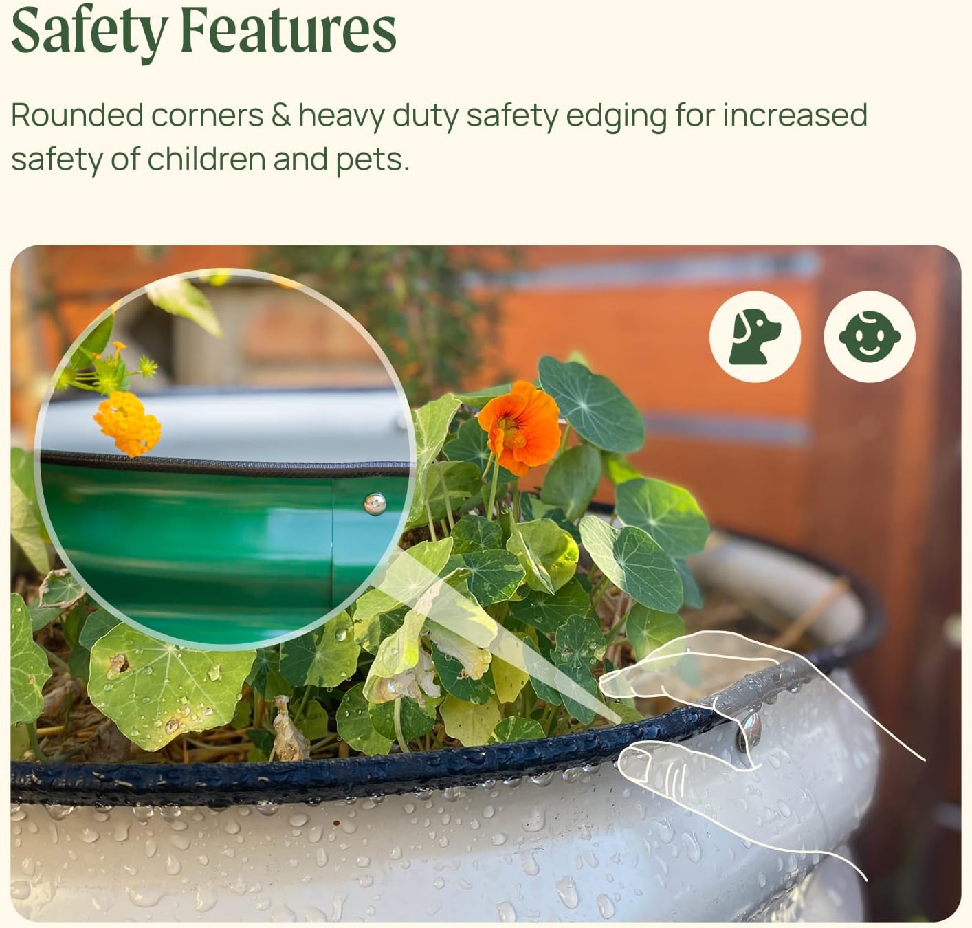 Vego garden 32" Tall 42" Round Raised Garden Bed Raised Bed Planter Box for Vegetables Flowers Patio-Pearl White