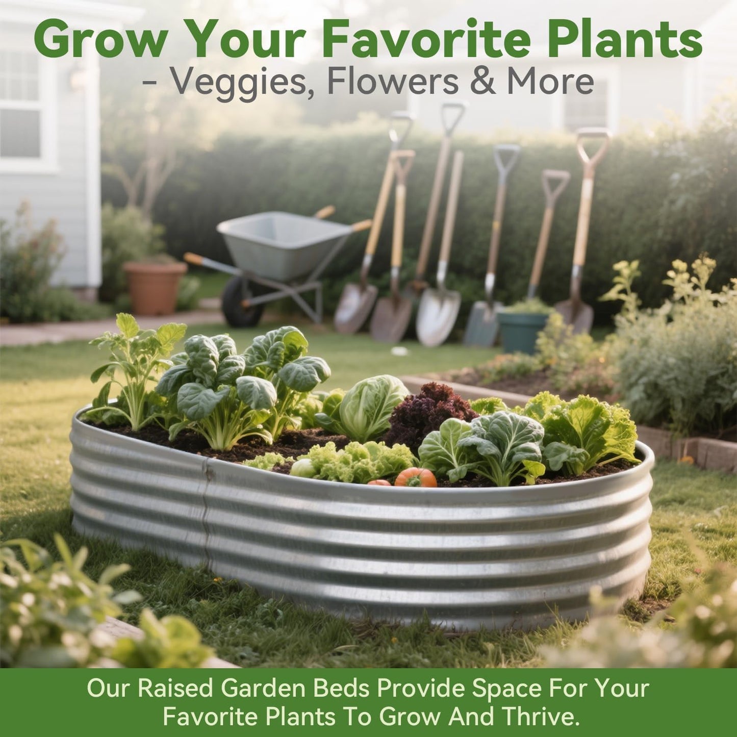 Galvanized Raised Garden Bed 4x2x1ft,Outdoor Large Metal Planter Box for Vegetables, Flowers, and Herbs – Heavy Duty Steel Raised Bed for Backyard Gardening – Rust-Resistant Flower Bed