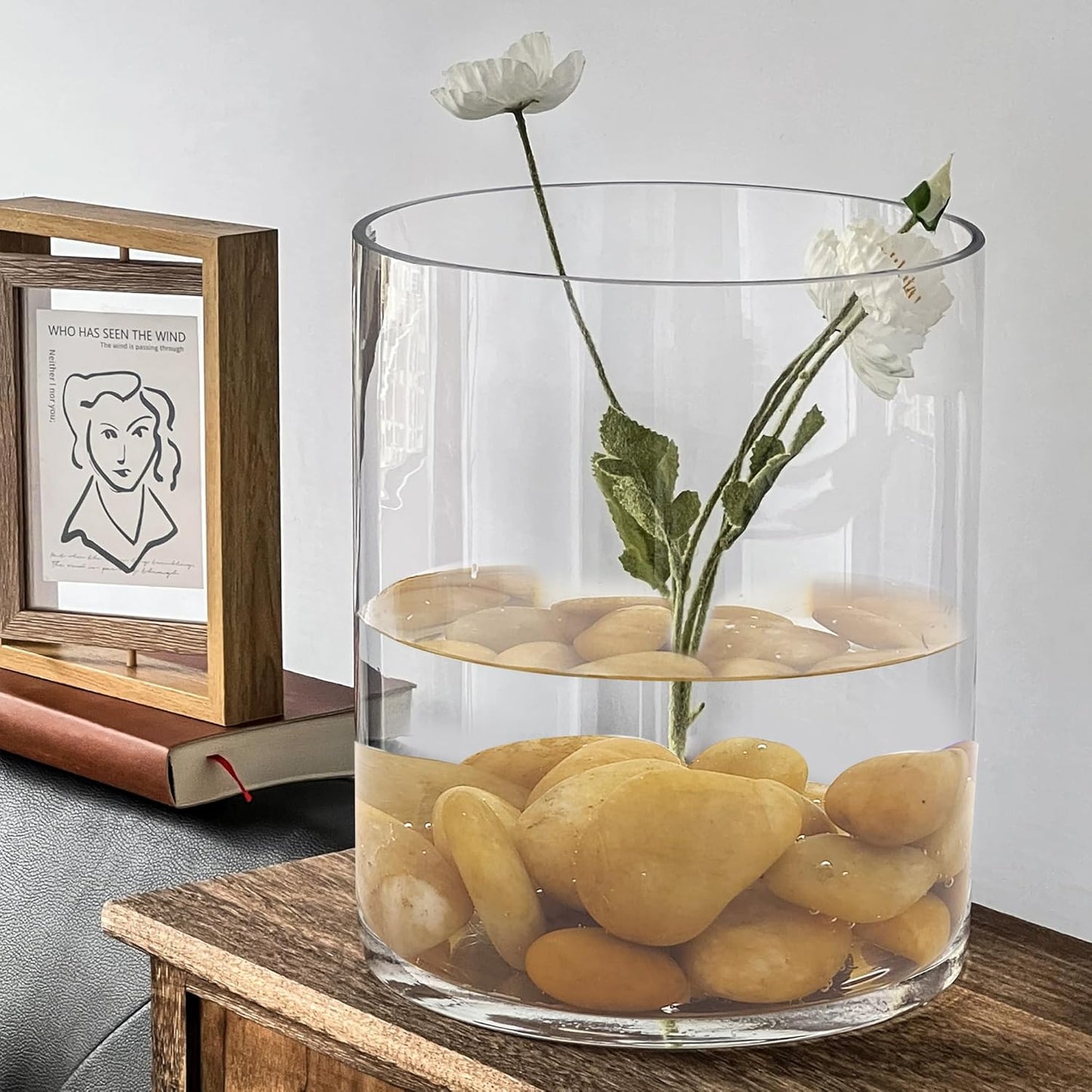 5 lbs Yellow River Rocks, 2-3 Inch Large Pebbles for Indoor Plants, Decorative Rocks Stones for Landscaping, Vases, Aquariums, Fountains, Pathways, Backyard and Garden