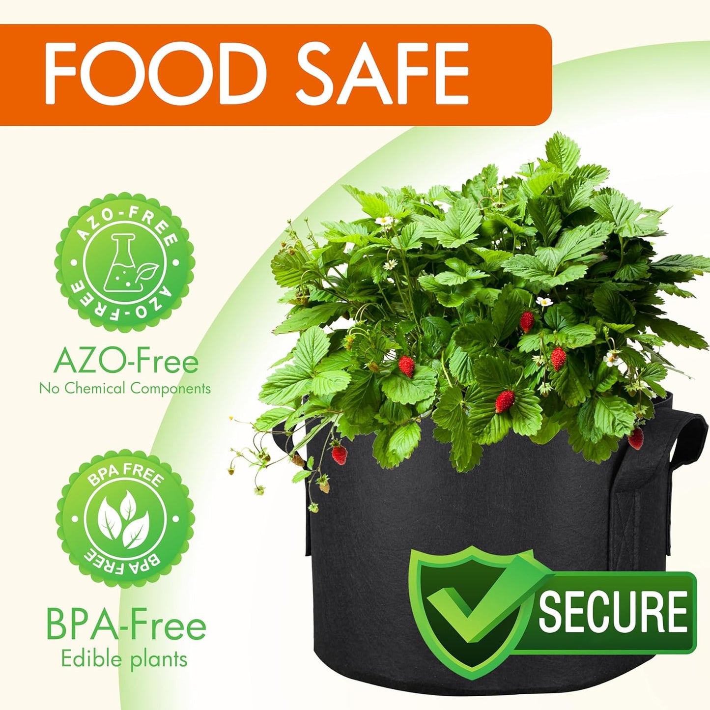 Gardzen 10-Pack 20 Gallon Grow Bags, Aeration Fabric Pots with Handles