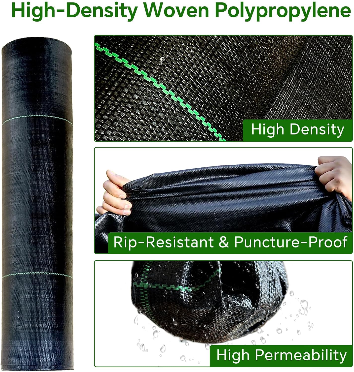 Weed Barrier Landscape Fabric Heavy Duty,3.2 OZ Premium Garden Weed Blocker Fabric for Weed Control, Plastic Ground Cover with Woven Weed Cloth,Durable Landscaping Fabric (1.4ft x 100ft)