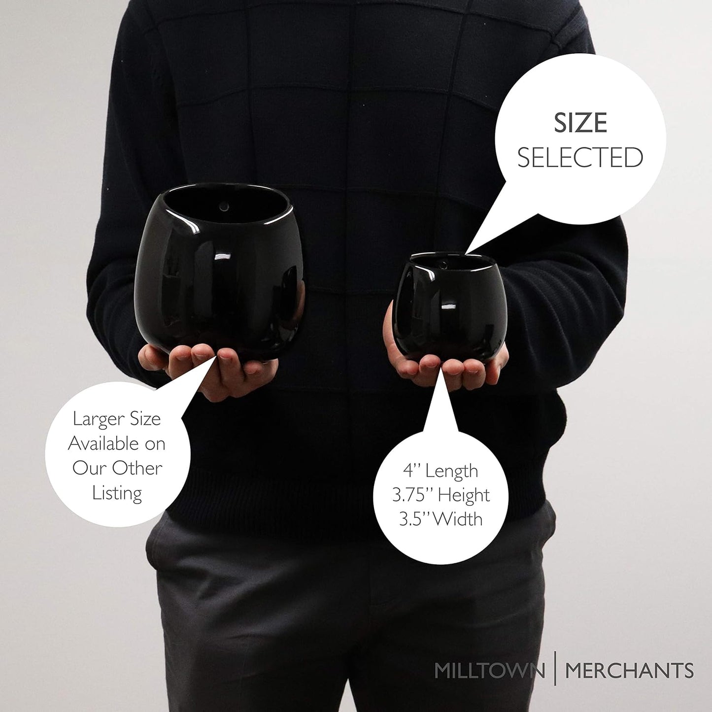 Milltown Merchants Succulent Wall Planter - Black Ceramic Mounted Vase - Plant Pot for Living Wall (1 Pack/Modern/Black)