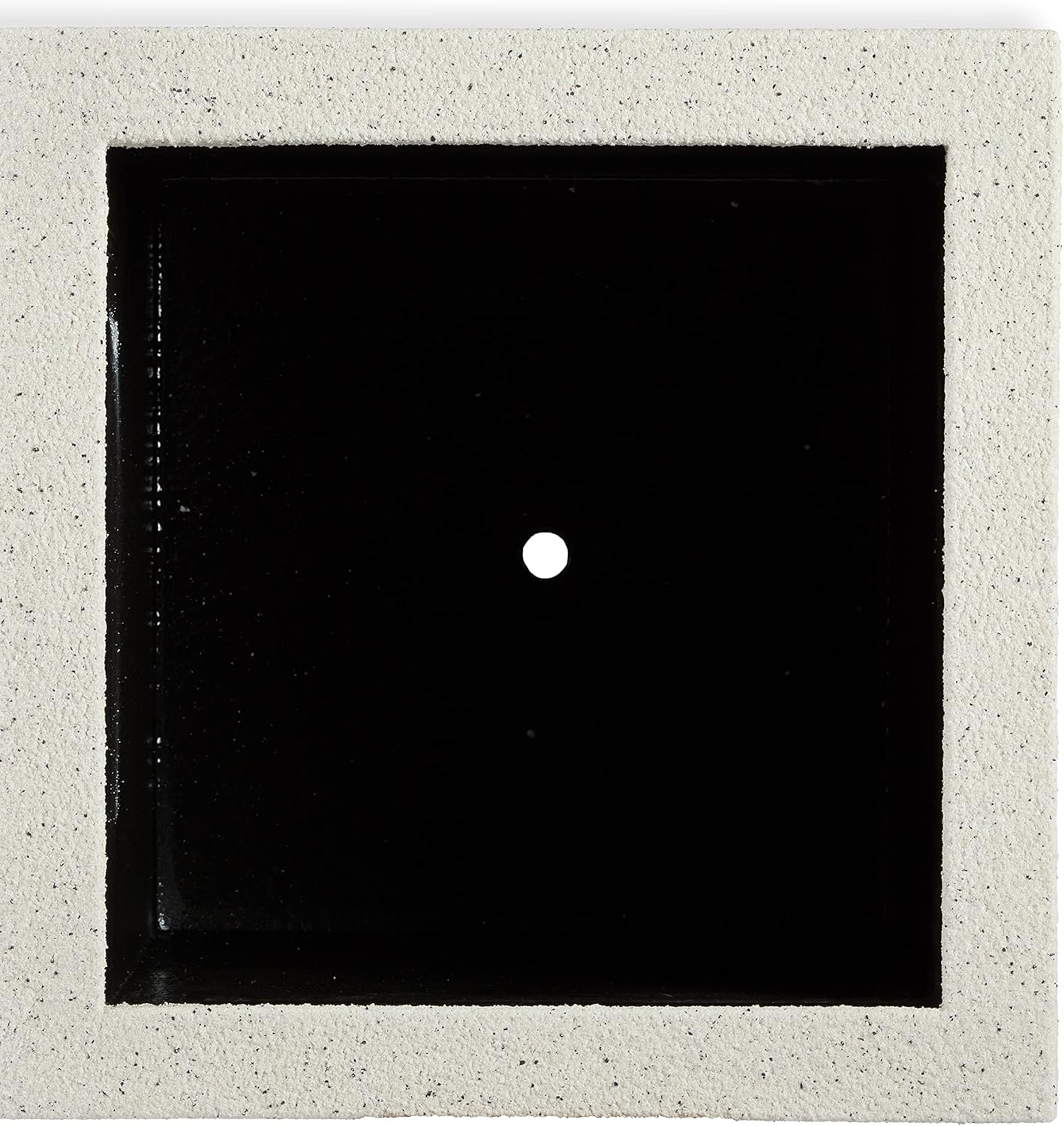 PolyStone Monterray Modern Outdoor/Indoor Square Planter, 23" L x 23" W x 19" H, Lightweight, Heavy Duty, Weather Resistant, Polymer Finish, Commercial Grade and Residential (White Granite)