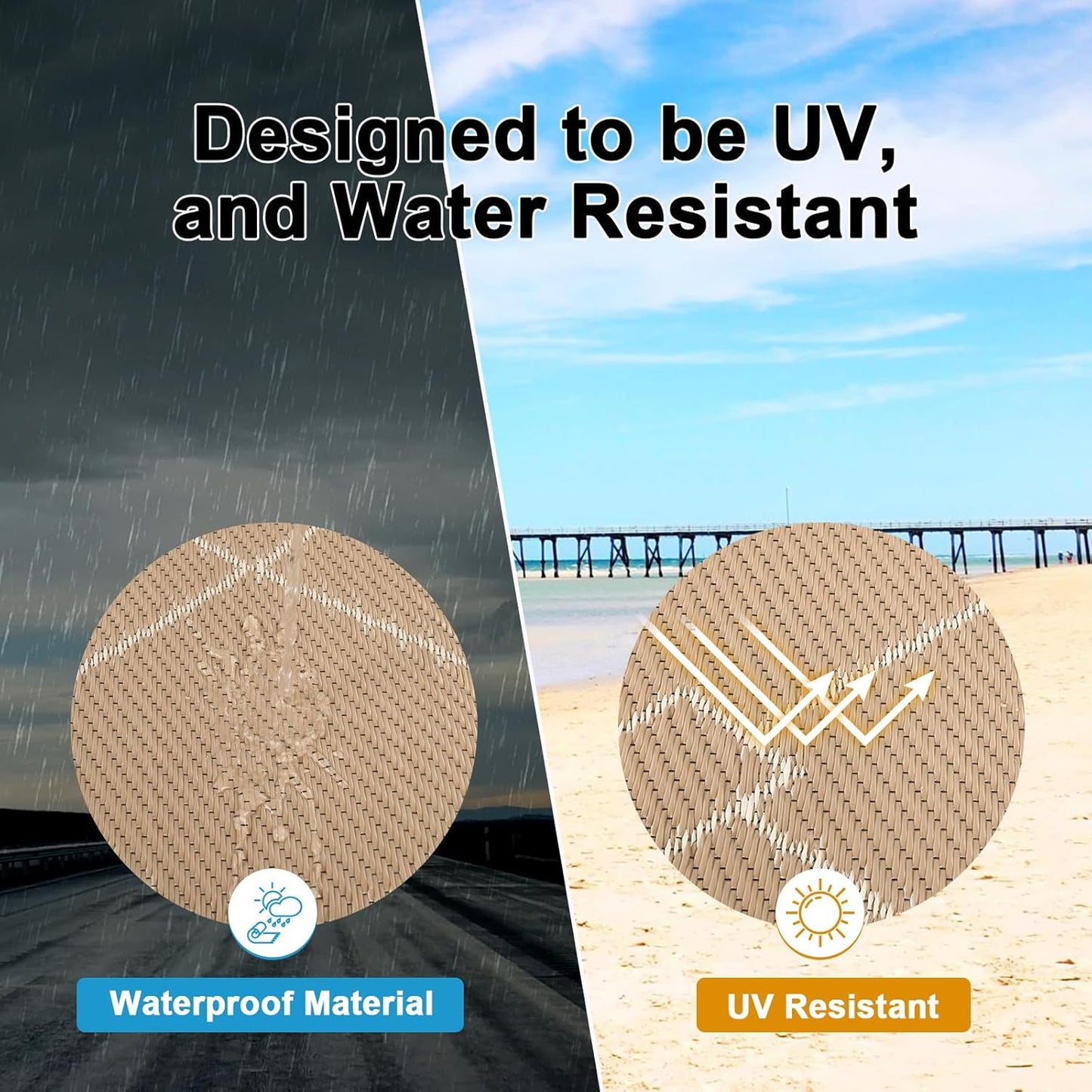 HEBE Outdoor Rug Waterproof 9x12, Reversible Plastic Straw Rug RV Camping Rug, Indoor Outdoor Patio Mat Clearance, Outside Carpet for Porch,Deck,Camper,Balcony,Backyard,Picnic