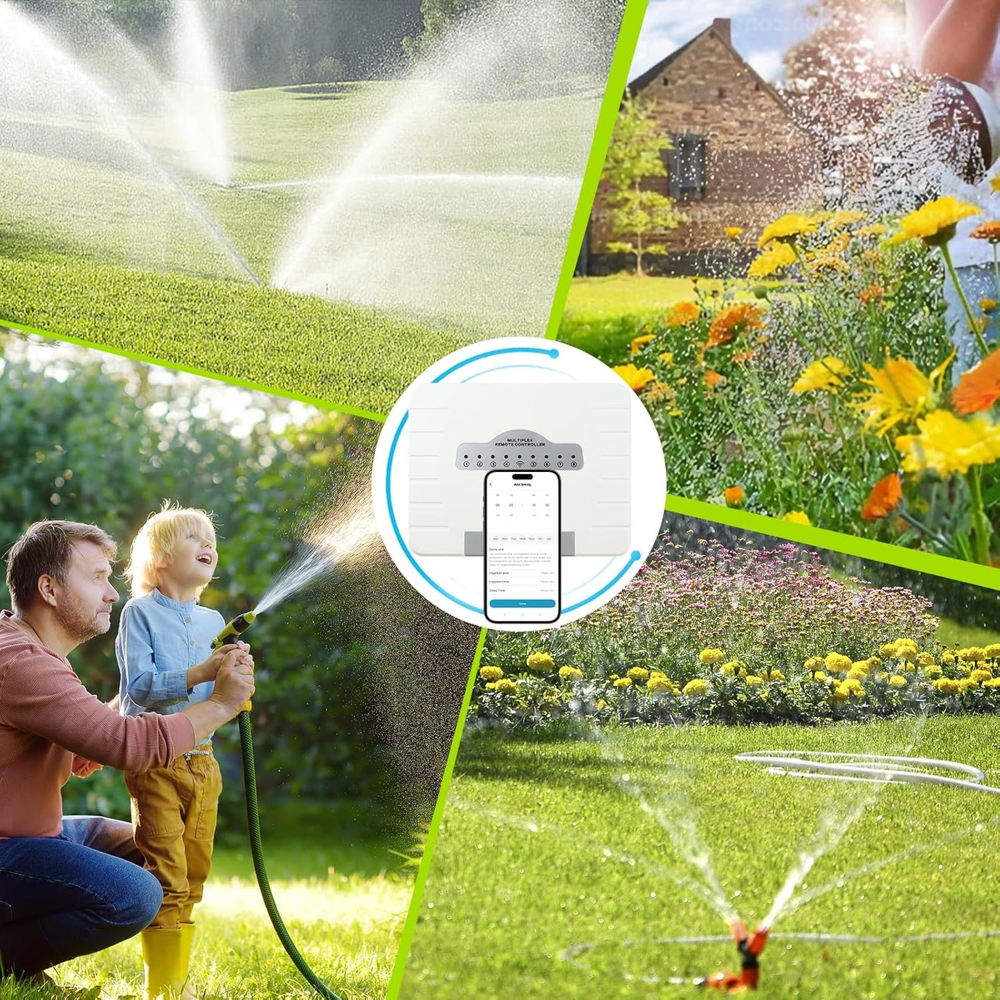 Zone Smart Sprinkler Controller, 8 Zone with APP Control, Auto Rain Adjustment, Hyper-Targeted Watering, Sprinkler Timer for Outdoor Garden, Yard, Lawns