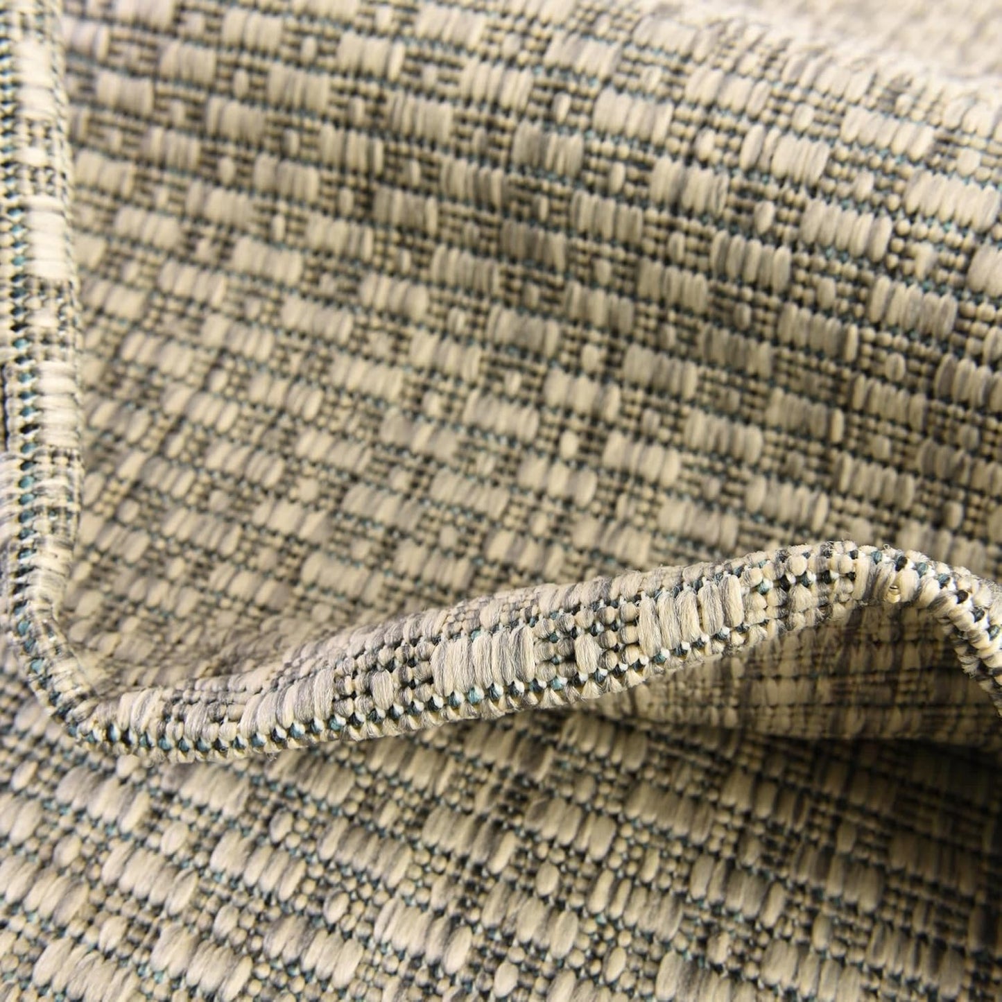 Unique Loom Collection Casual Transitional Solid Heathered Indoor/Outdoor Flatweave Area Rug (10' x 14' 1" Rectangle, Light Gray/Ivory)