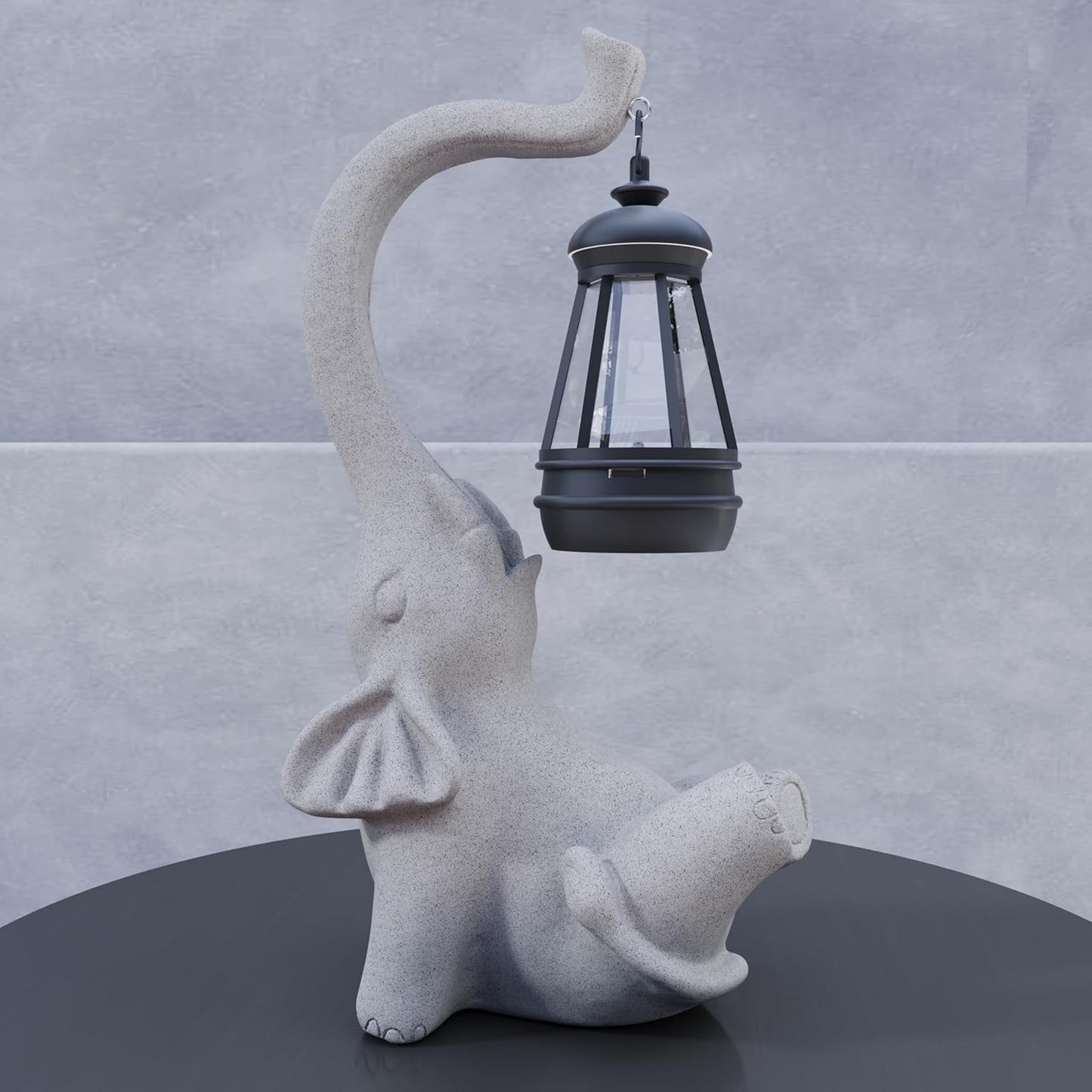 Garden Decoration, Figurine, Lawn Statue, Sculpture Ornament, Animal Figurine - Cat Resin Statue with Lantern (Face Upward)