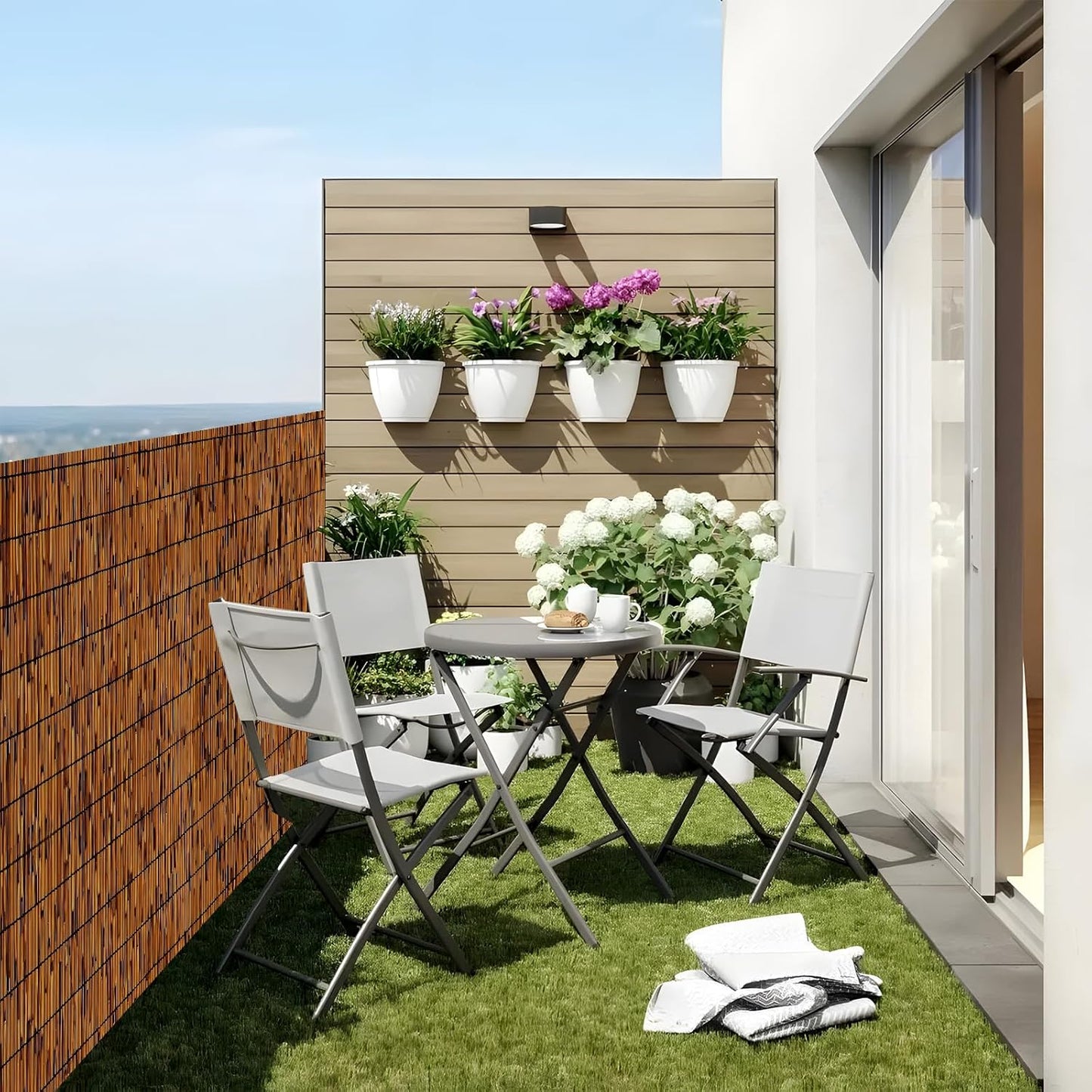 Natural Bamboo Reed Fence, 2 Pack 6FT x 16.4FT,Bamboo Fence Rolls 6 Feet High Outdoor for Garden, Decorative Fence for Outdoor Privacy Screening, Sun Blocking, Decorative Divider, Brown