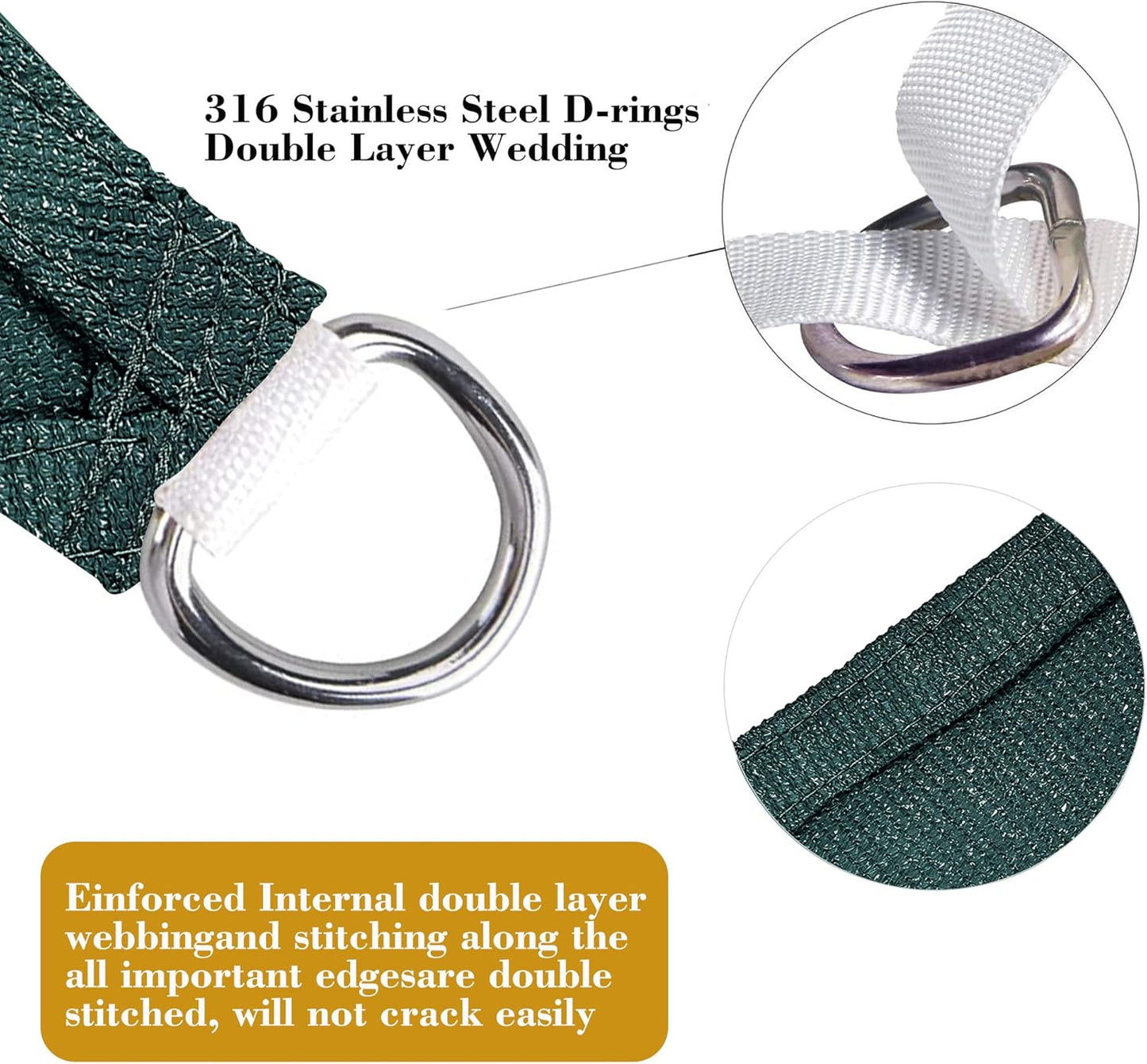 13' x 14' Green Rectangle Sun Shade Sail SSP1212 Canopy Durable Fabric UV Block Awning We Make Custom Orders