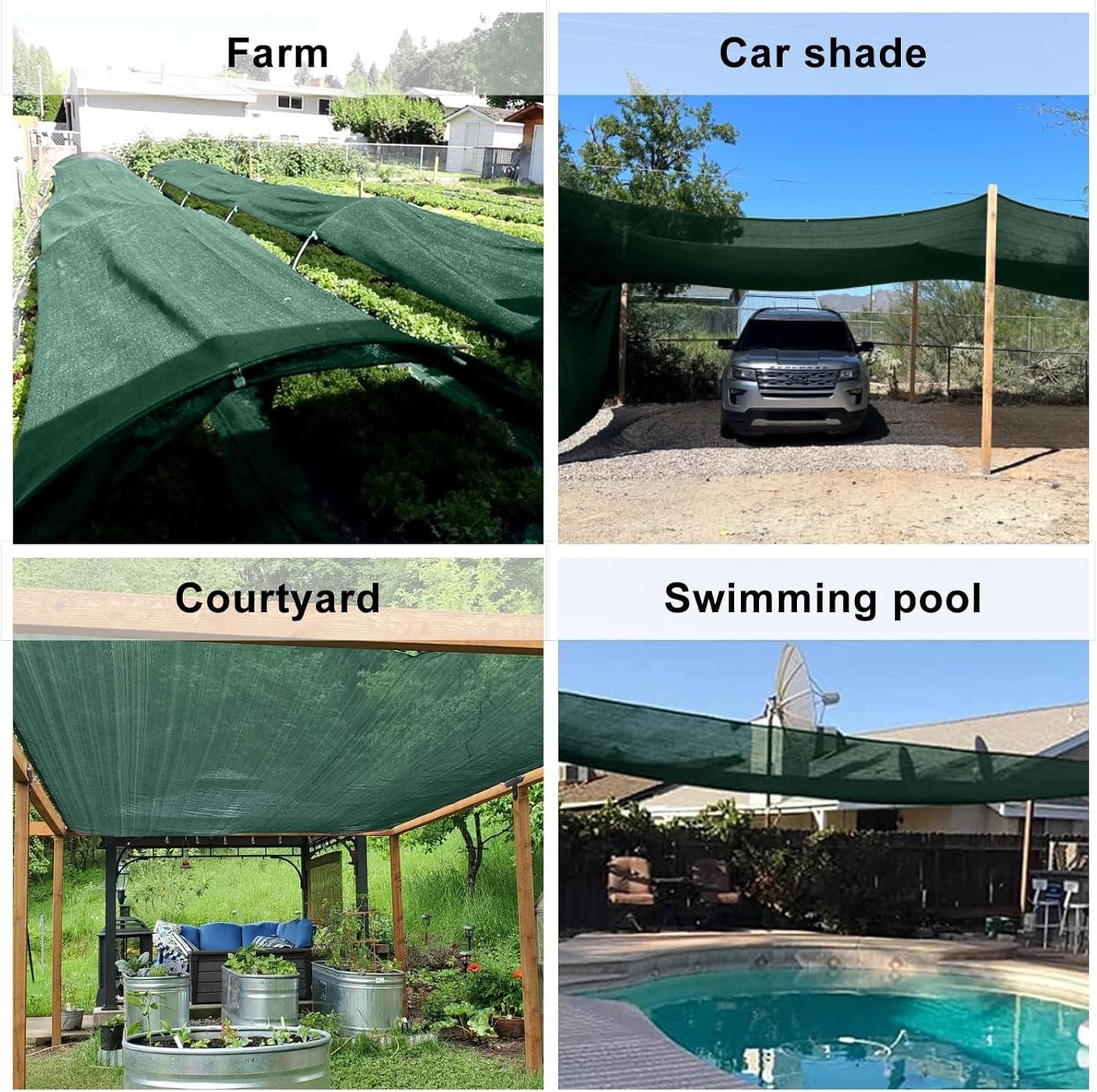 LOVE STORY 6.5x16.5FT 55% Green Shade Cloth Sun Shade Net with Grommets Sunblock Net Mesh Tarp for Garden,Plants Cover,Greenhouse and Patio