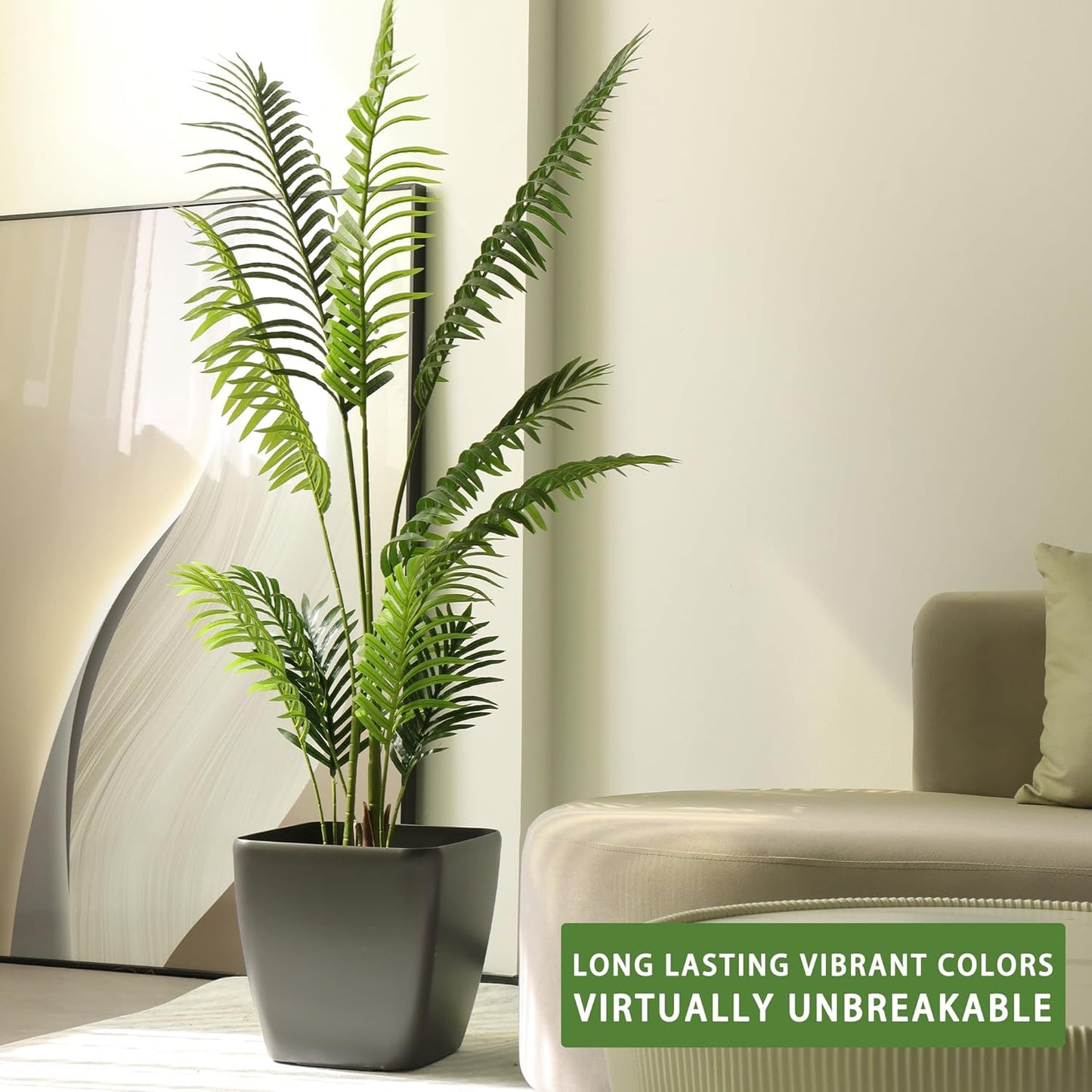 Dexceder 18x17 Self Watering Planter with Wheels Indoor Outdoor, Inner Mat Design, Thickened Large Floor Standing Flower Plant Pot with Water Level Indicator (Slate Gray Matte)