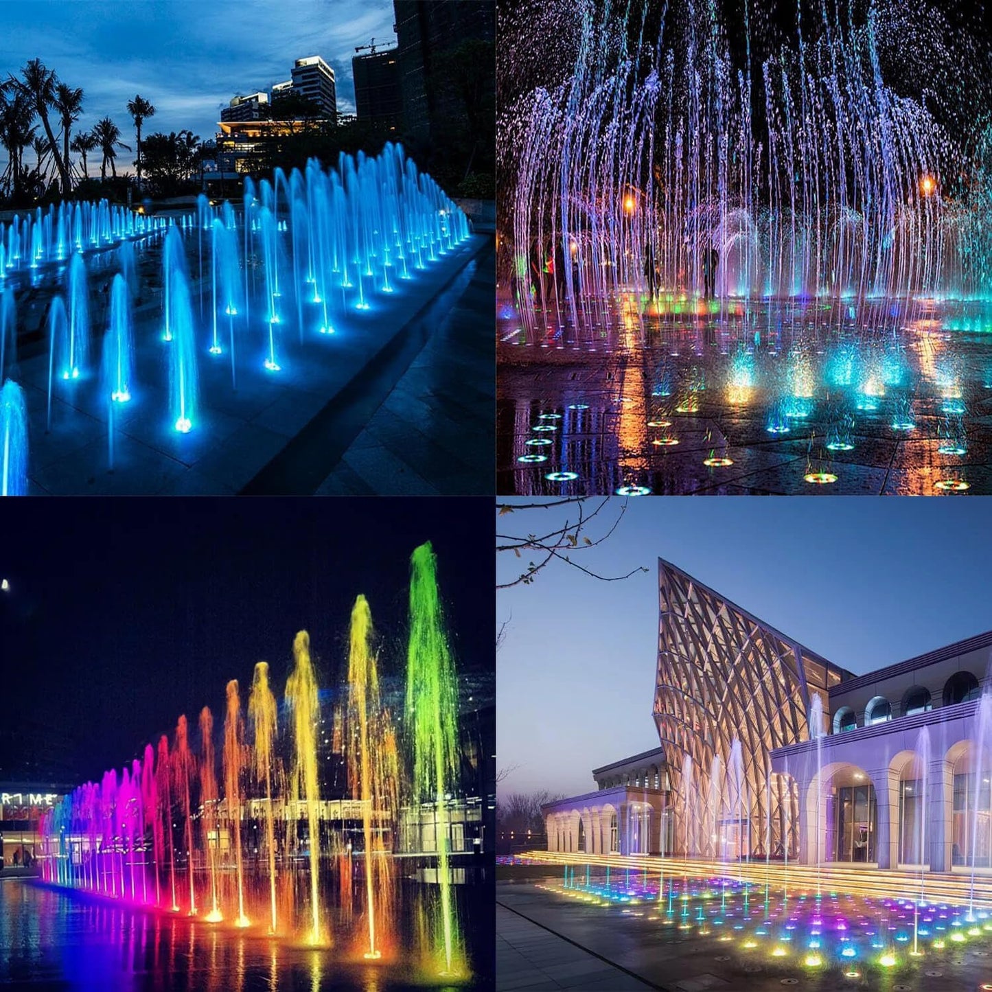 Fountain Light LED Underwater Pond Lights 18W RGB Color Changing with Remote AC12V IP68 Waterproof Submersible Light for Garden Fountain Pond
