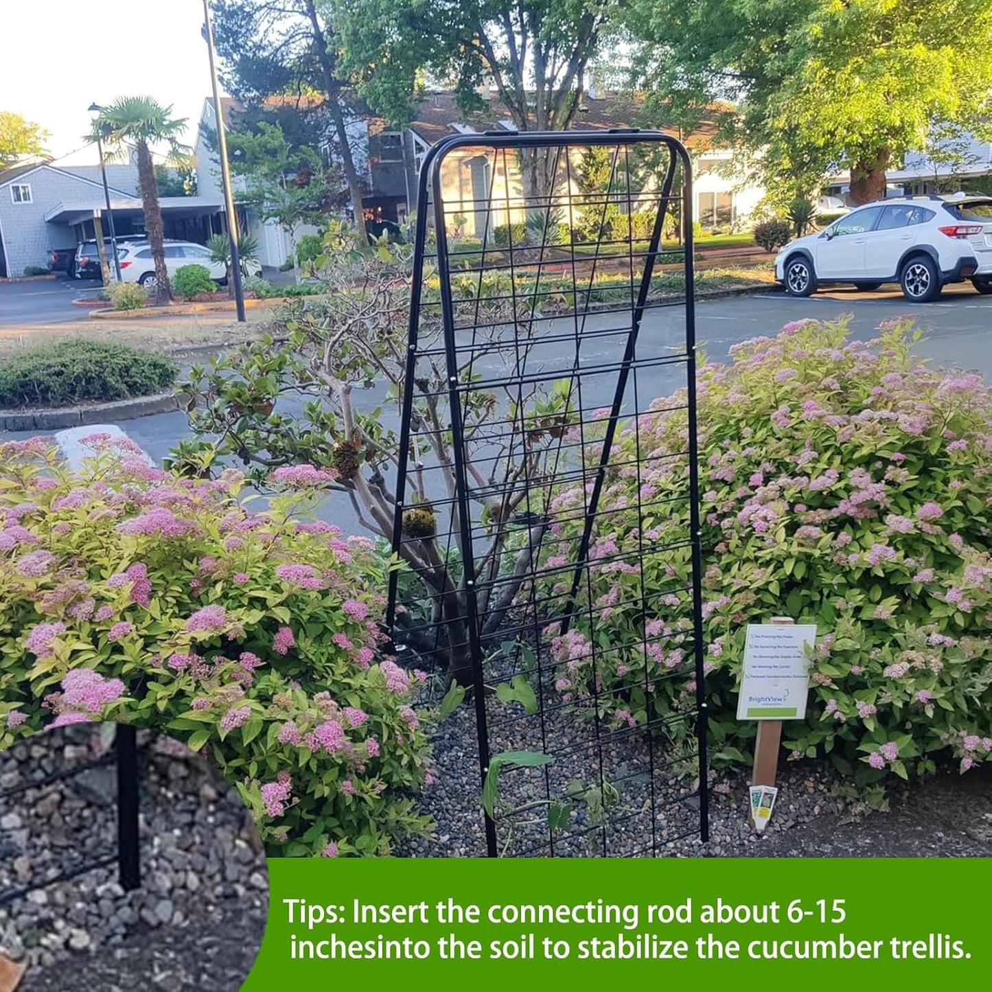 Heavy Duty 50"x17" Adjustable A-Frame Trellis for Climbing Plants – Rust-Proof Metal Garden Trellis with Dense Grid Design, Perfect for Raised Beds, Tomatoes, Cucumbers & Outdoor Vines (Black, 2 Pcs)