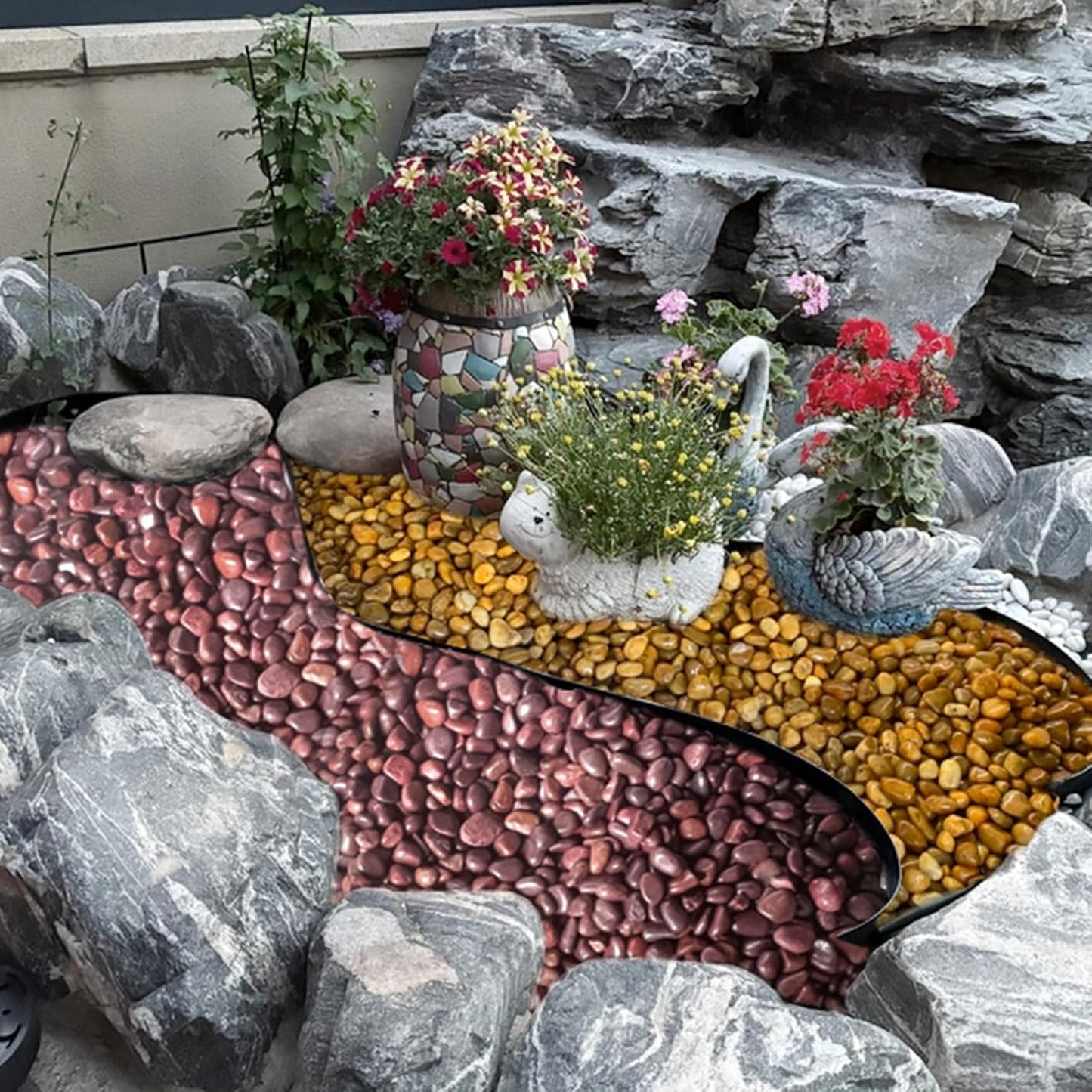 20 lbs Red River Rocks for Garden, 2-3 Inch Polished Pebbles for Indoor Plants, Decorative Rocks Stones for Landscaping, Plants, Vases, Aquariums, Fountains, Pathways and Backyard