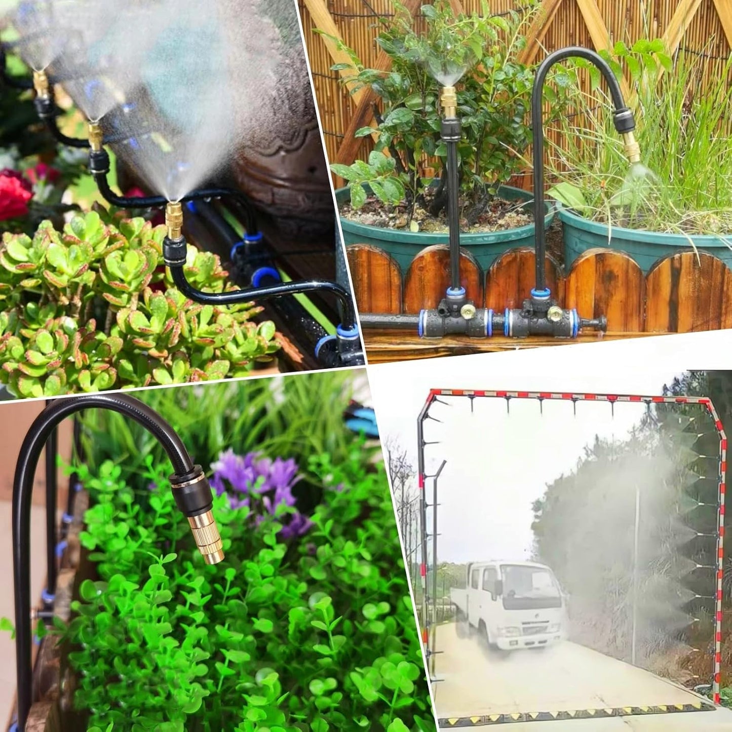 New Quick Connector Drip Irrigation Kits,Automatic Irrigation System With Replaceable 360-degree Bending Dropper,atomizing Copper Nozzle For Watering System For Garden Plant Lawn Patio.(Copper Nozzle)