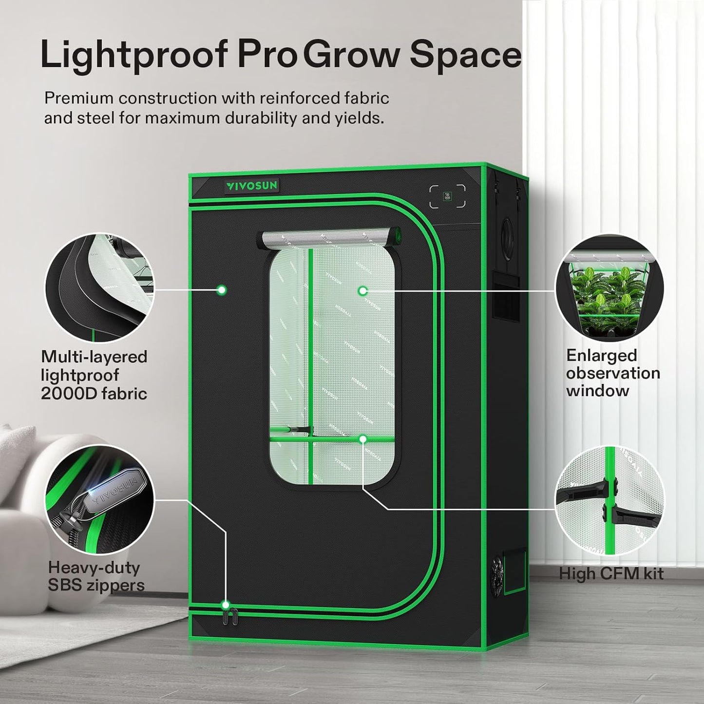 VIVOSUN GIY Plus Smart Grow Tent Kit, 4x2ft 2-Plant System, WiFi-Integrated Automatic Grow System with 2000D Mylar Grow Tent, Full-Spectrum Programmable Grow Light, Enhanced Ventilation & Circulation